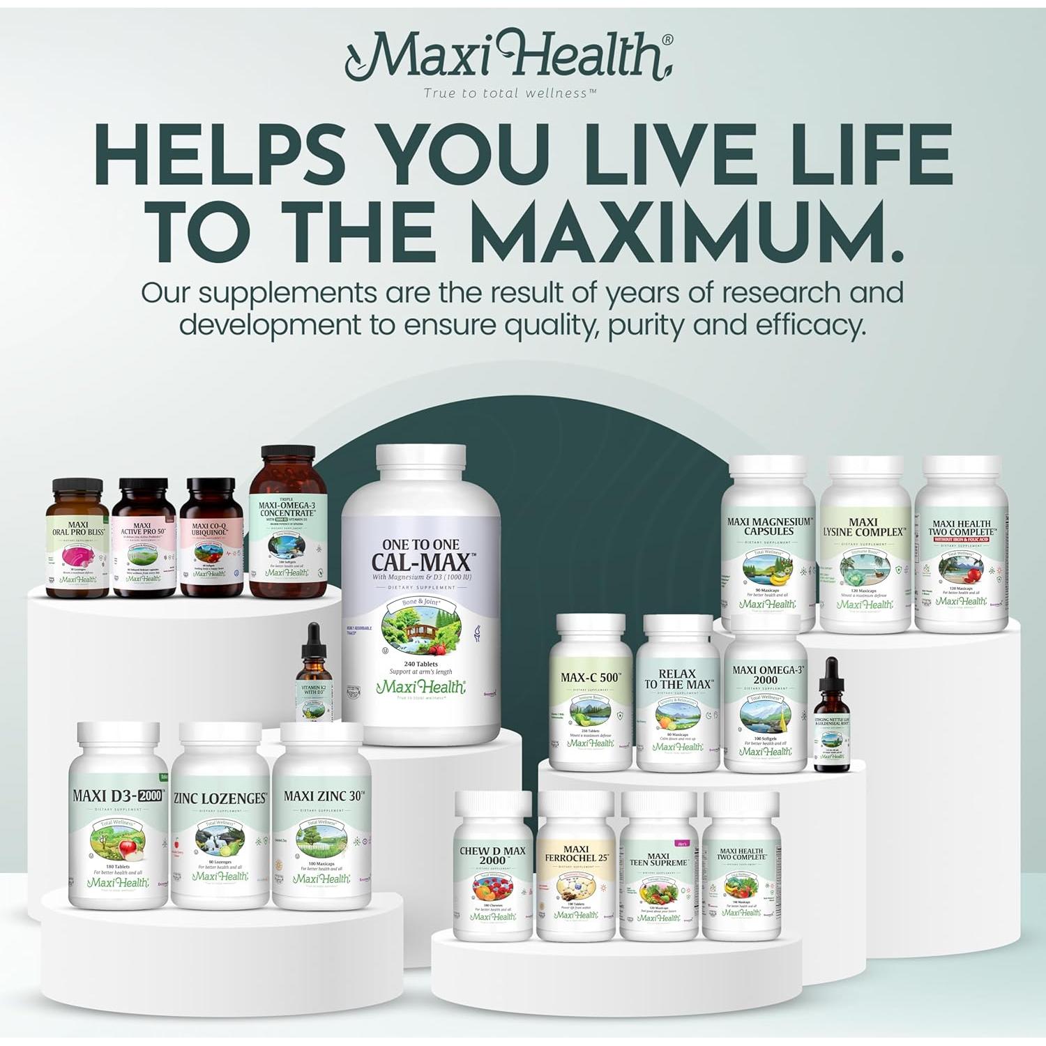 Maxi Health Melatonina Masticable 1mg - 200 Tabletas para Sueño