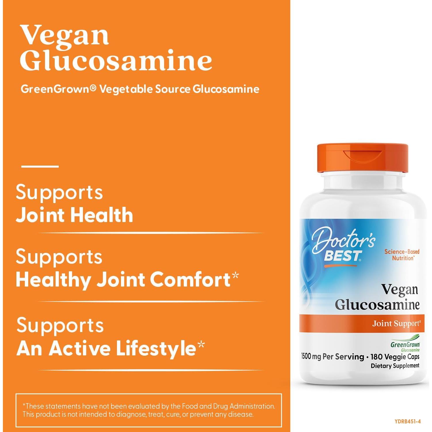 Glucosamina Sulfato Vegana Doctor's Best 750 mg 180 Cápsulas