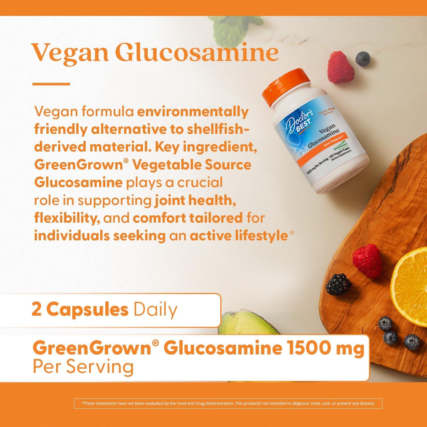 Glucosamina Sulfato Vegana Doctor's Best 750 mg 180 Cápsulas