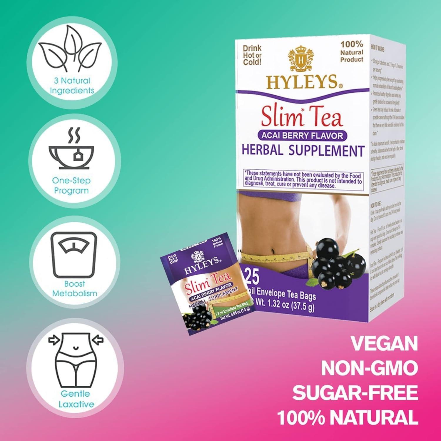 Hyleys Té Slim Acai Berry - Suplemento Herbal 25 Bolsitas