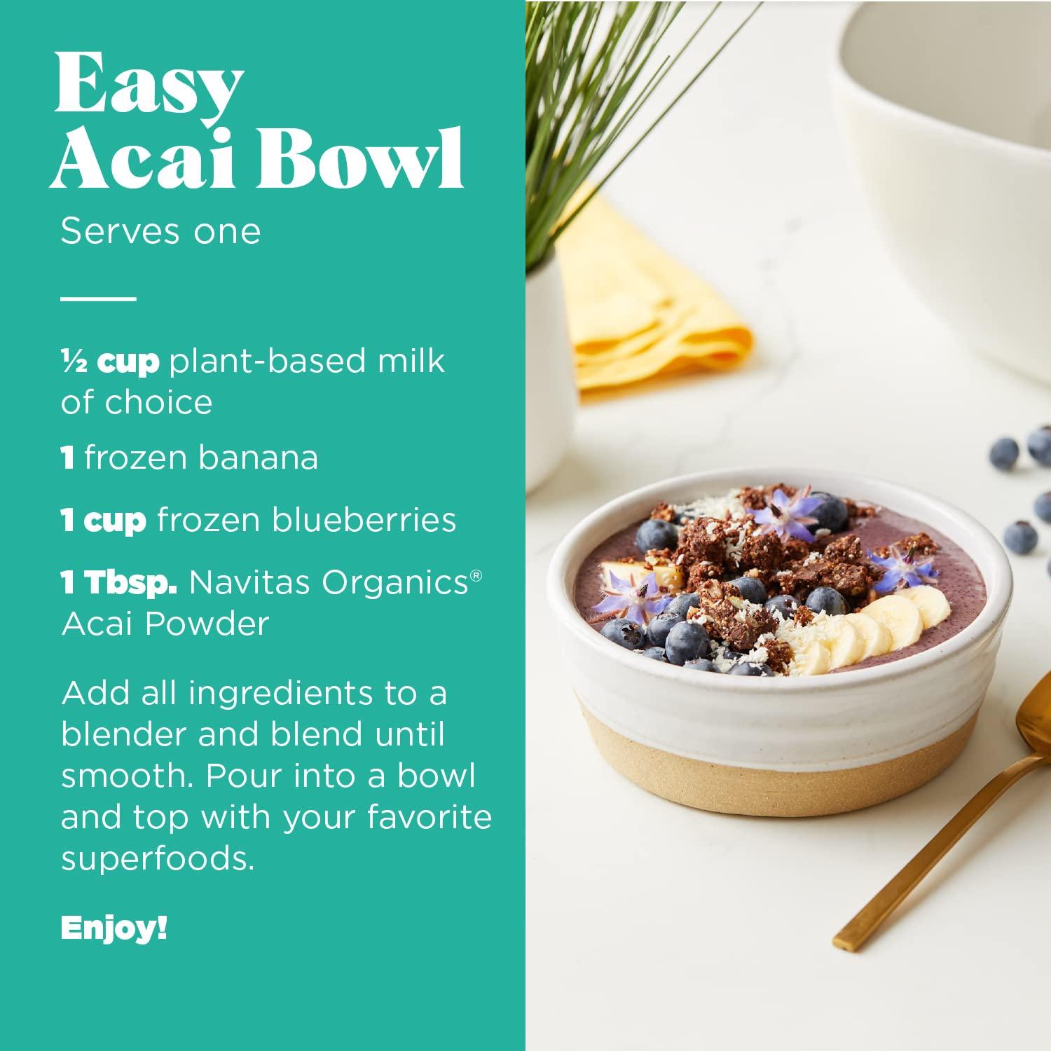 Polvo de Acai Orgánico Navitas 227g - Antioxidantes y Omega 3