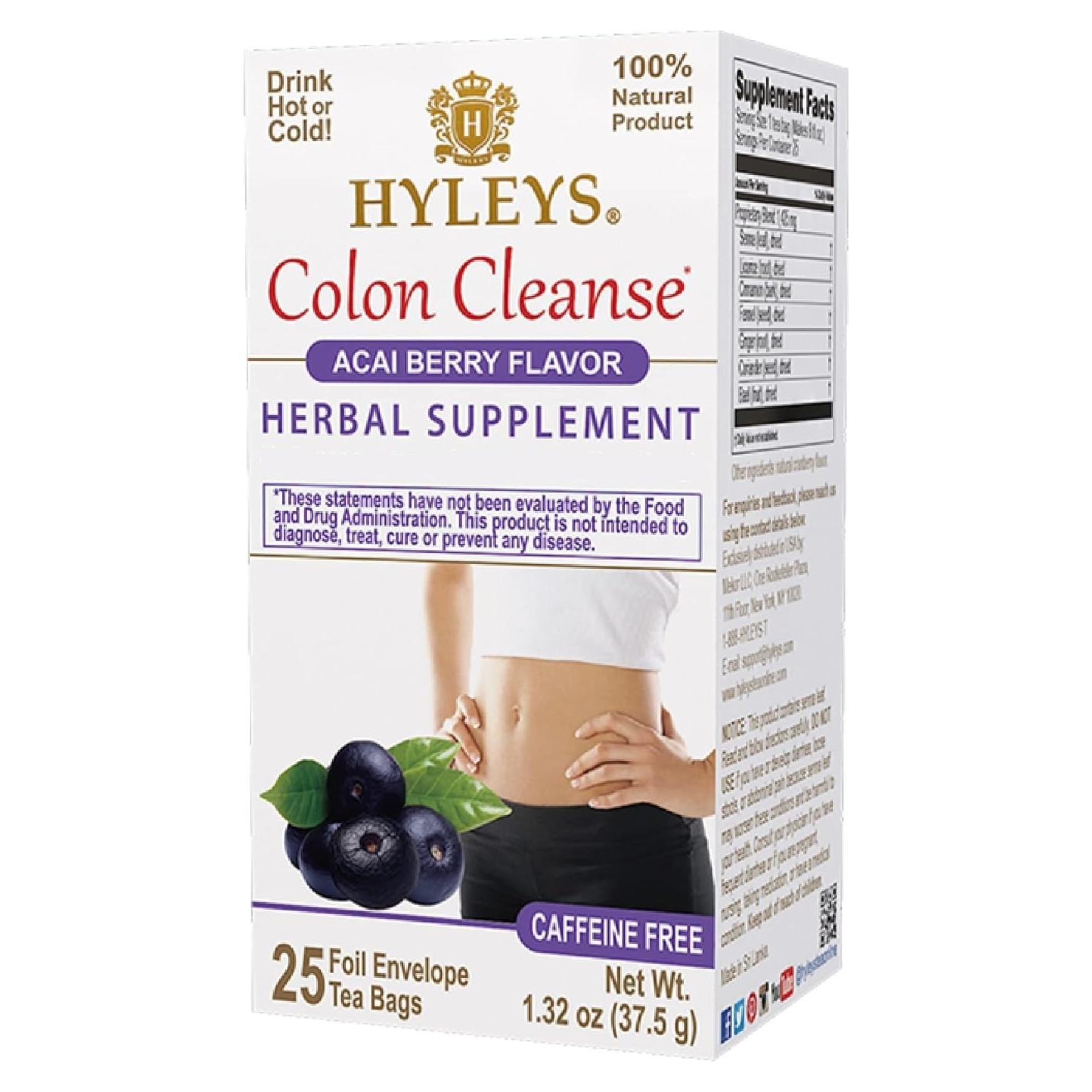 Té Herbal de Limpieza de Colon Hyleys Acai Berry - 25 Bolsitas