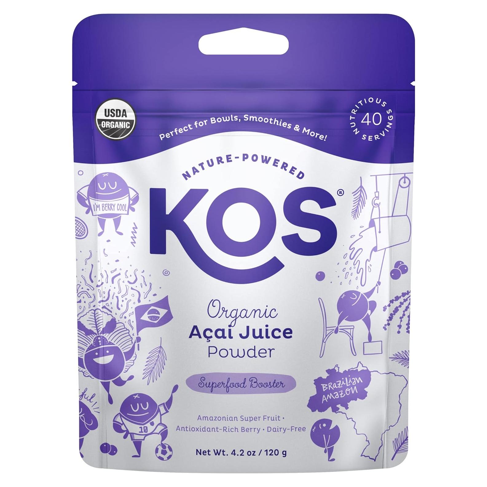 Polvo de Acai Orgánico KOS 140g - Antioxidante Natural