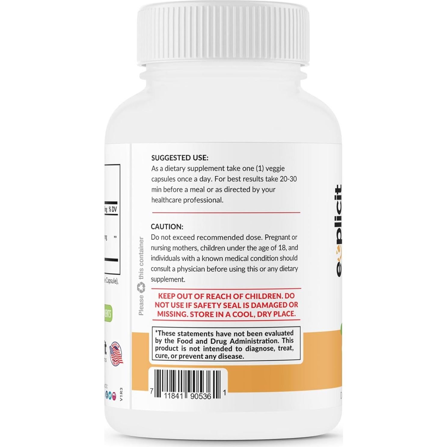 Suplemento CoQ10 200mg eXplicit - Salud del Corazón - 1 Mes