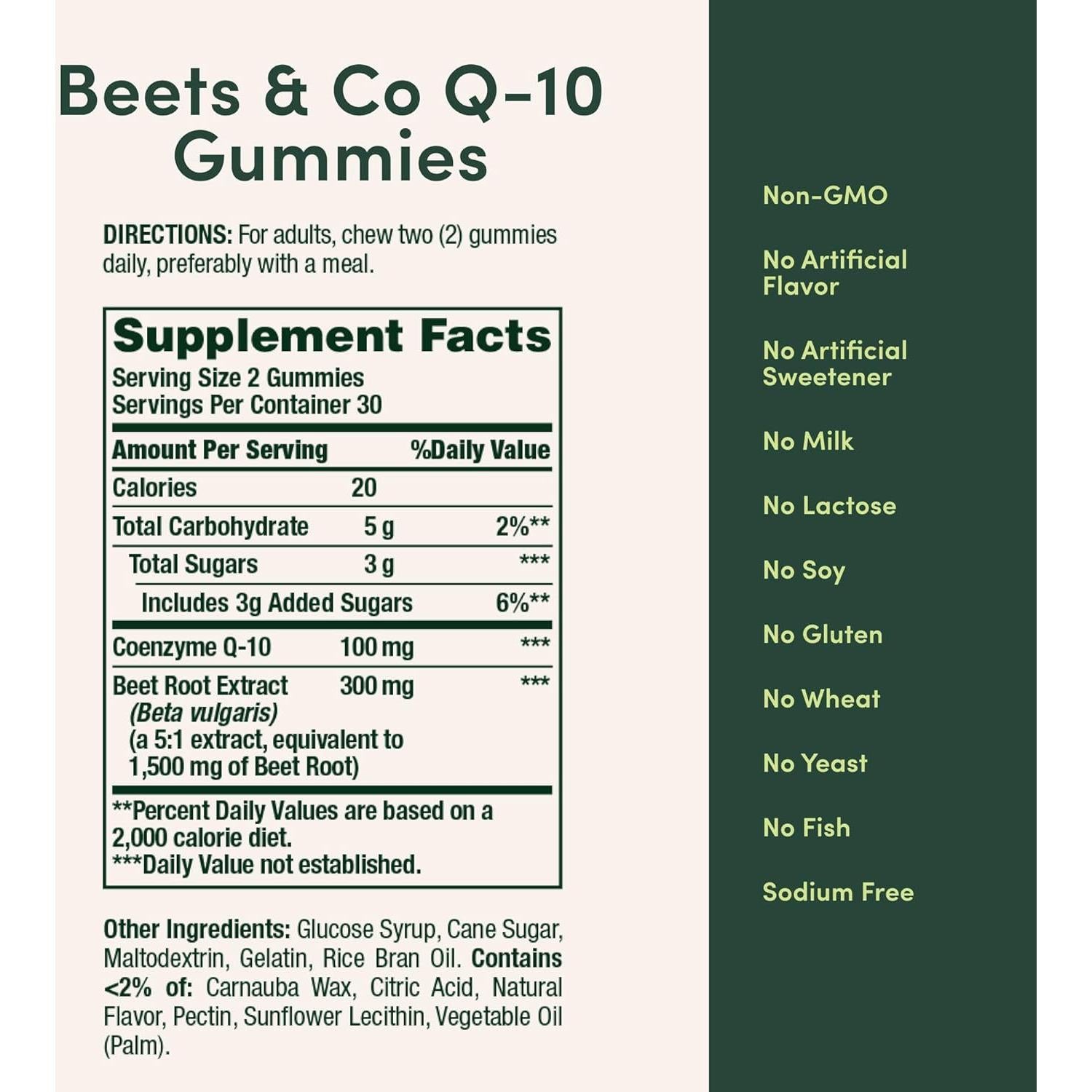 Gomitas de Remolacha y Co Q-10 Nature's Bounty 60 Unidades