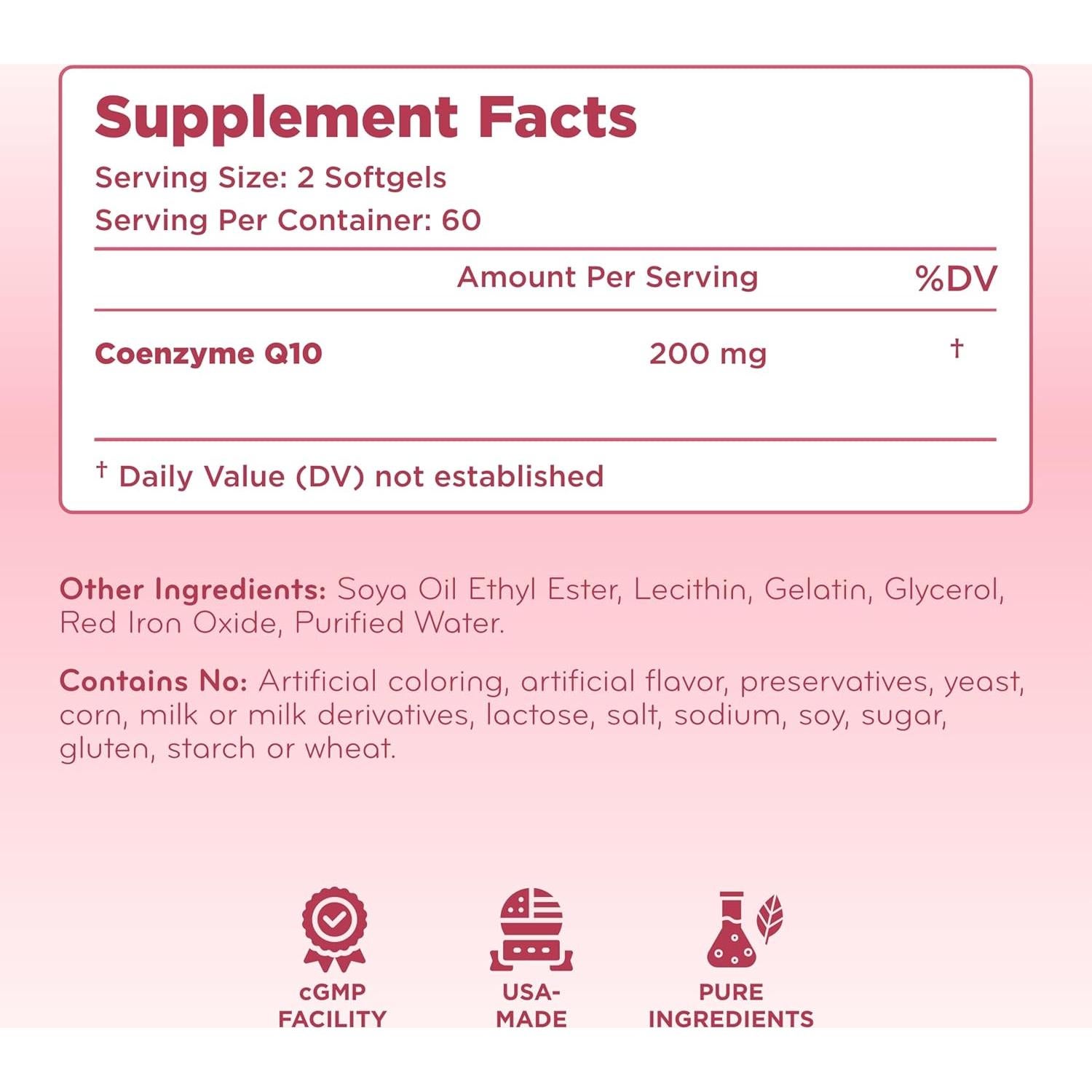 CoQ10 200mg ClearFormulas - Antioxidante para Corazón y Energía