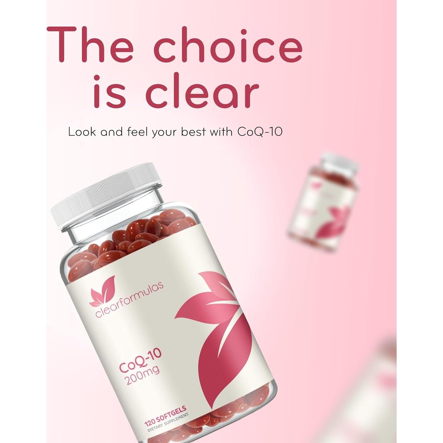 CoQ10 200mg ClearFormulas - Antioxidante para Corazón y Energía
