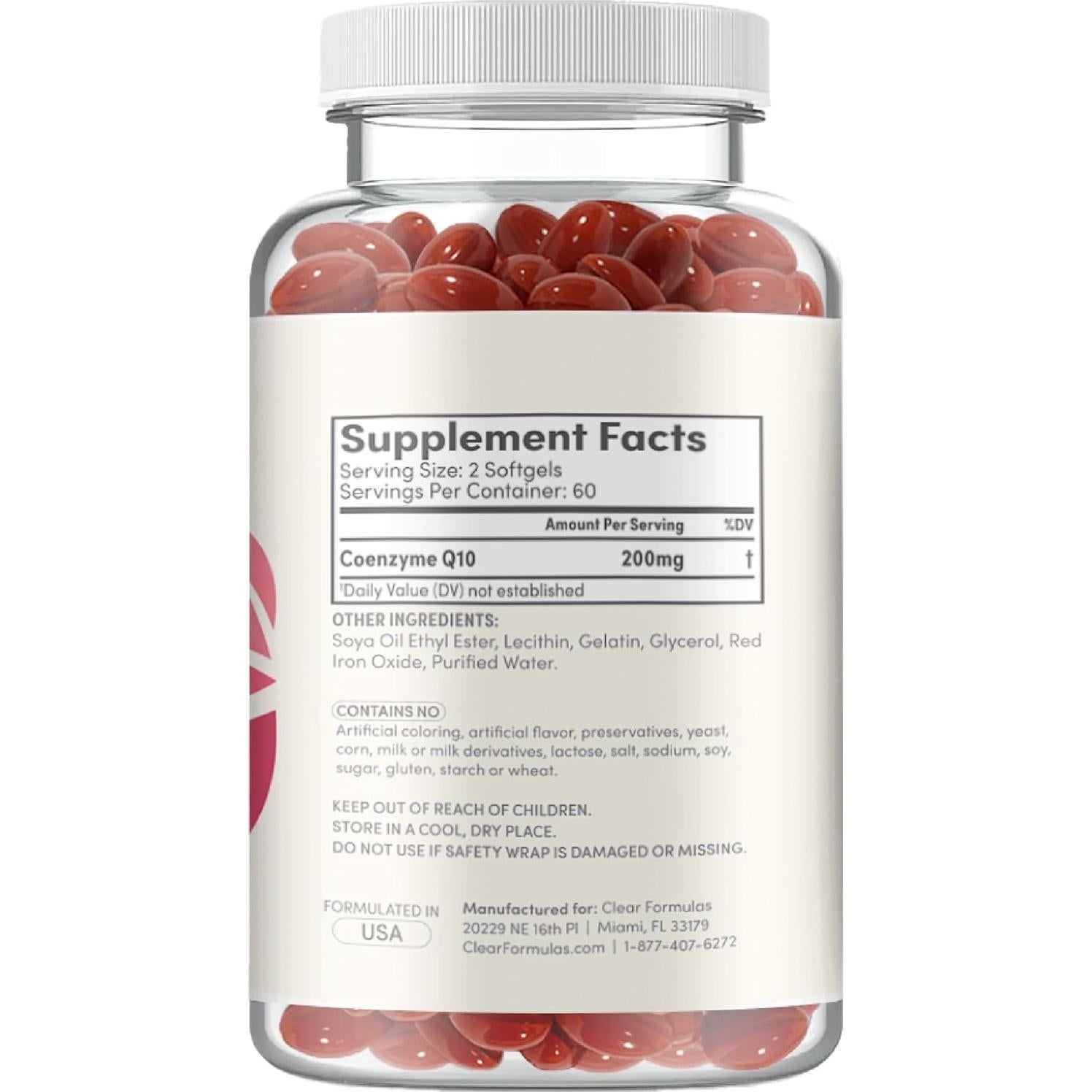 CoQ10 200mg ClearFormulas - Antioxidante para Corazón y Energía