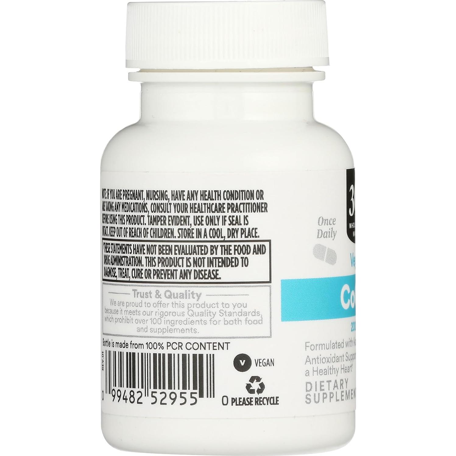 Suplemento CoQ10 200mg 30 Cápsulas 365 Whole Foods