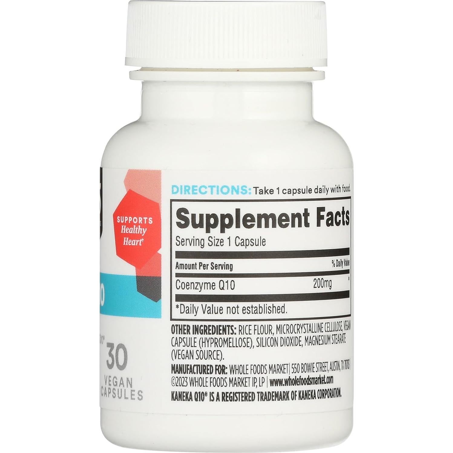 Suplemento CoQ10 200mg 30 Cápsulas 365 Whole Foods