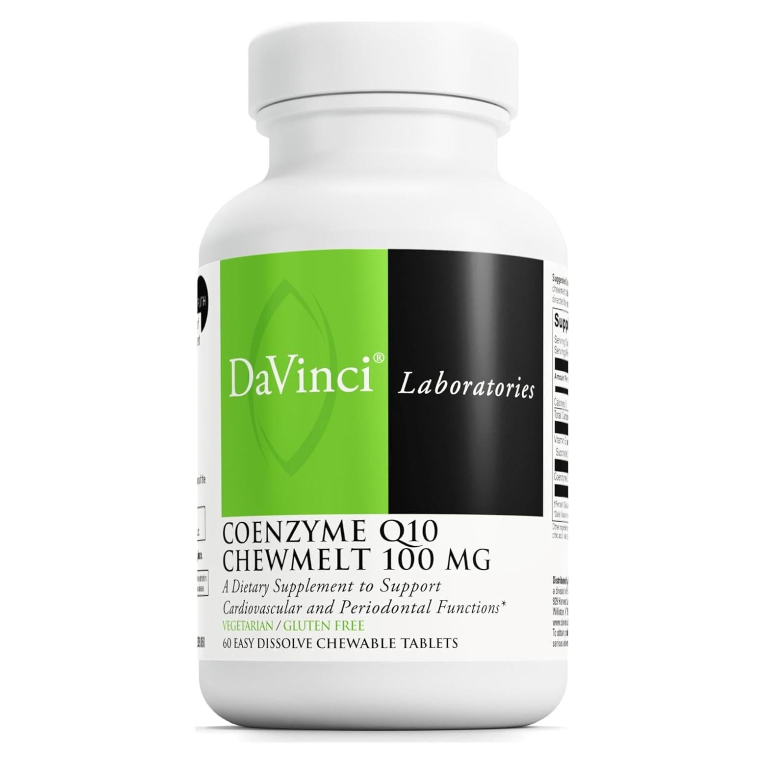 Suplemento Coenzima Q10 100mg DaVinci - 60 tabletas masticables
