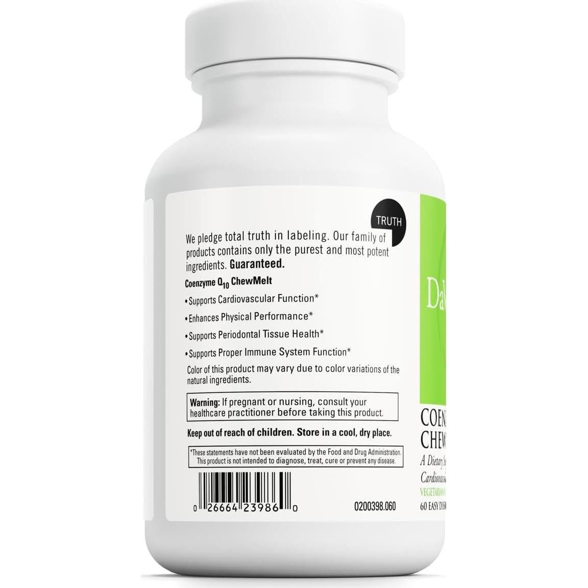 Suplemento Coenzima Q10 100mg DaVinci - 60 tabletas masticables