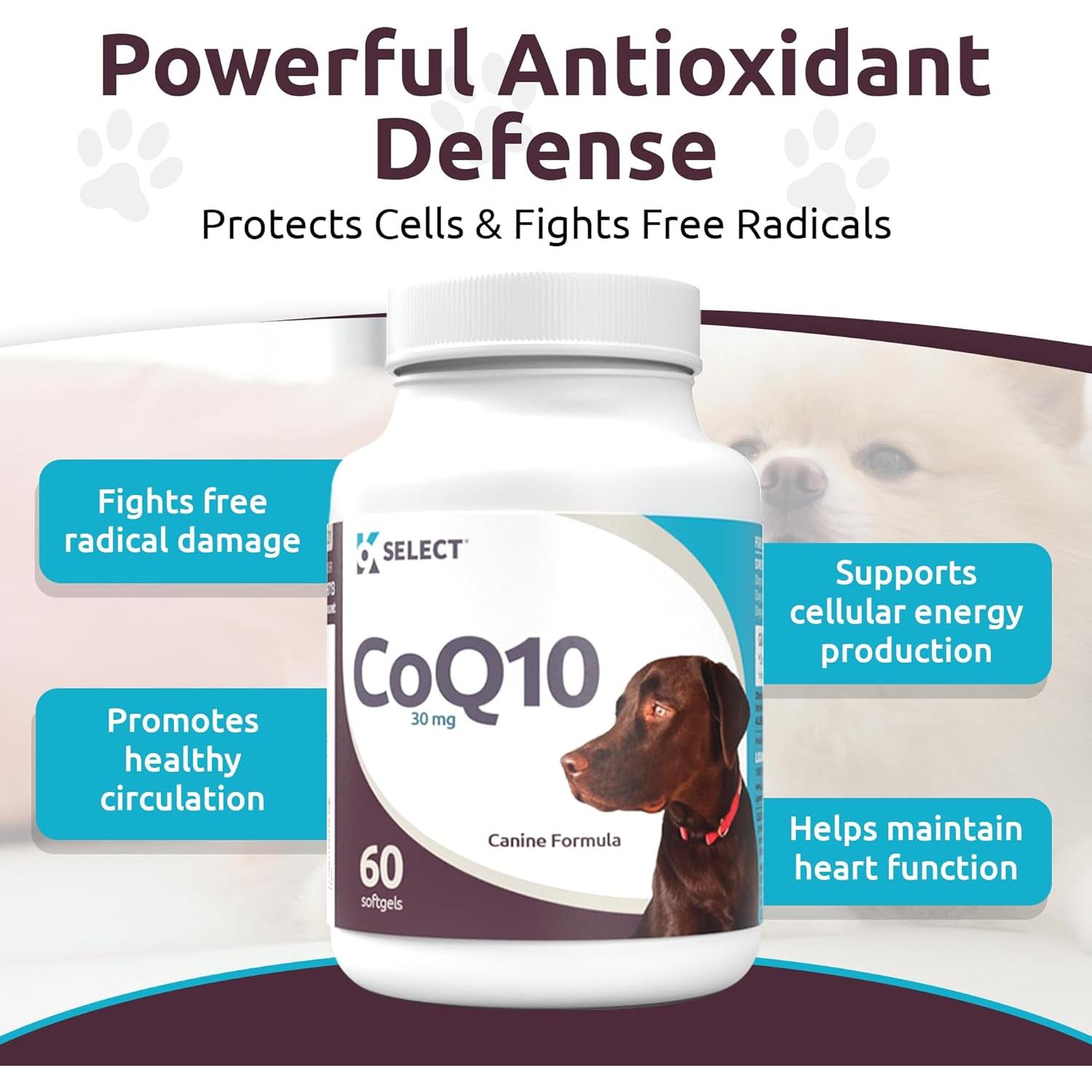 Suplemento K9 Select CoQ10 para Perros 30mg - 90 Geles Blandos