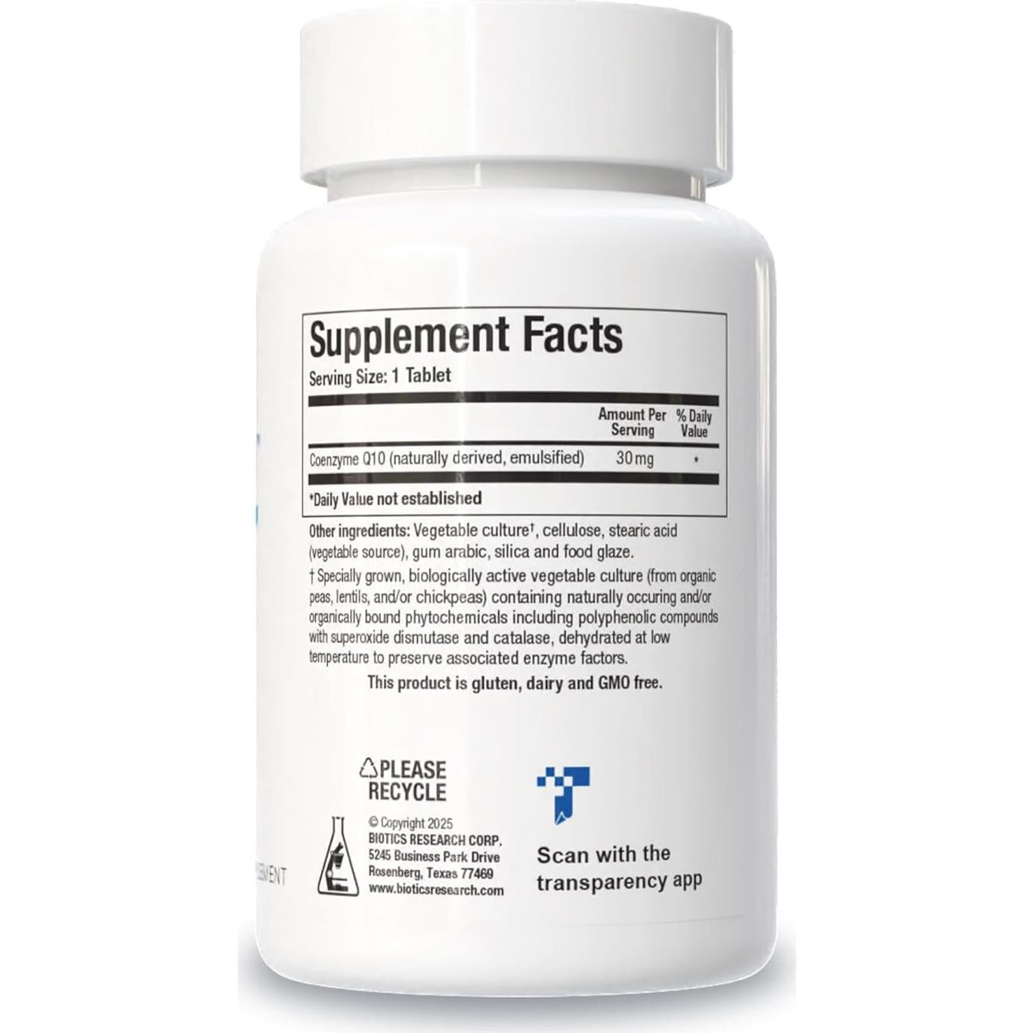 CoQ10 Biotics Research 30 mg Emulsionado 60 Tabletas Antioxidante