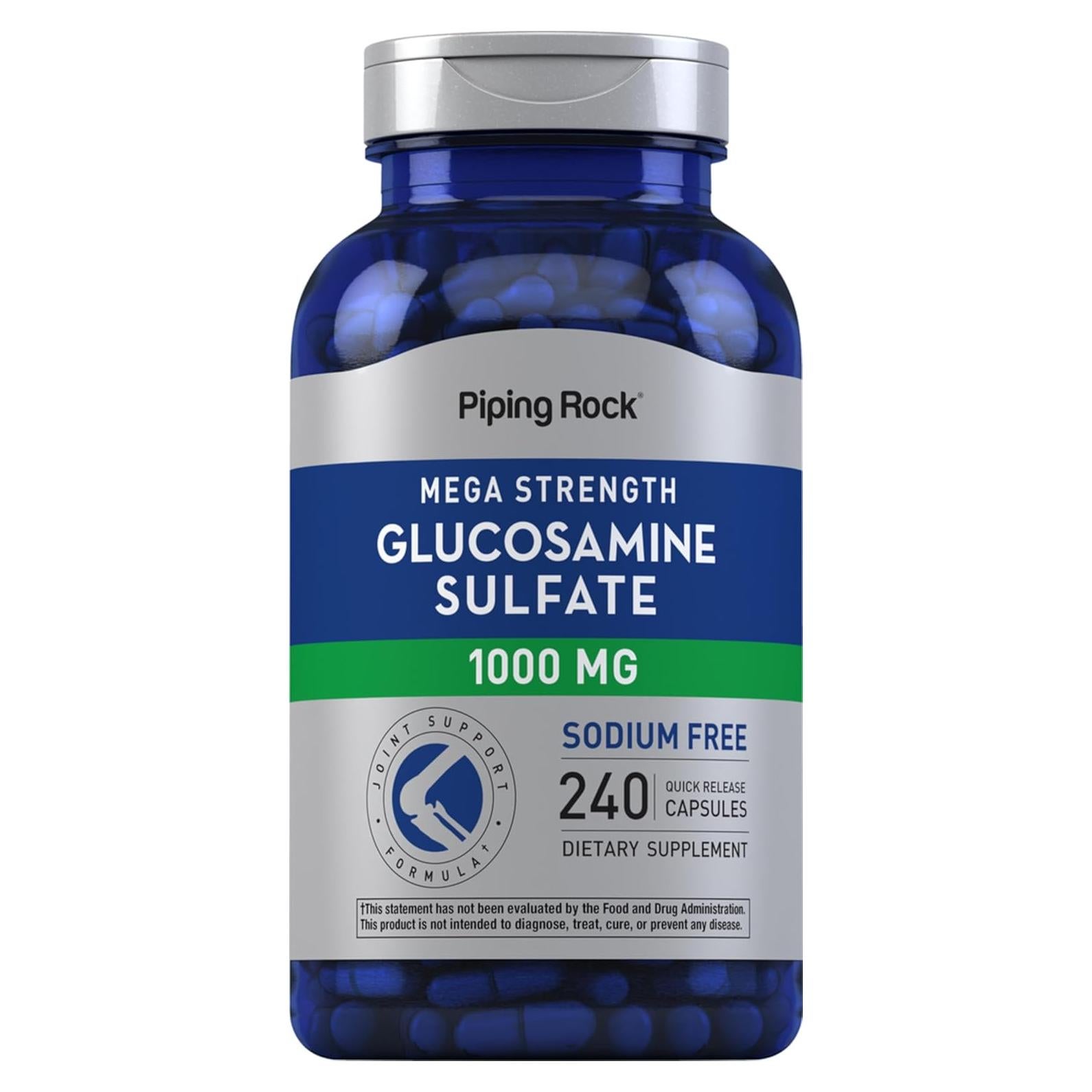 Piping Rock Glucosamina Sulfato 1000mg 240 Cápsulas Soporte Articular