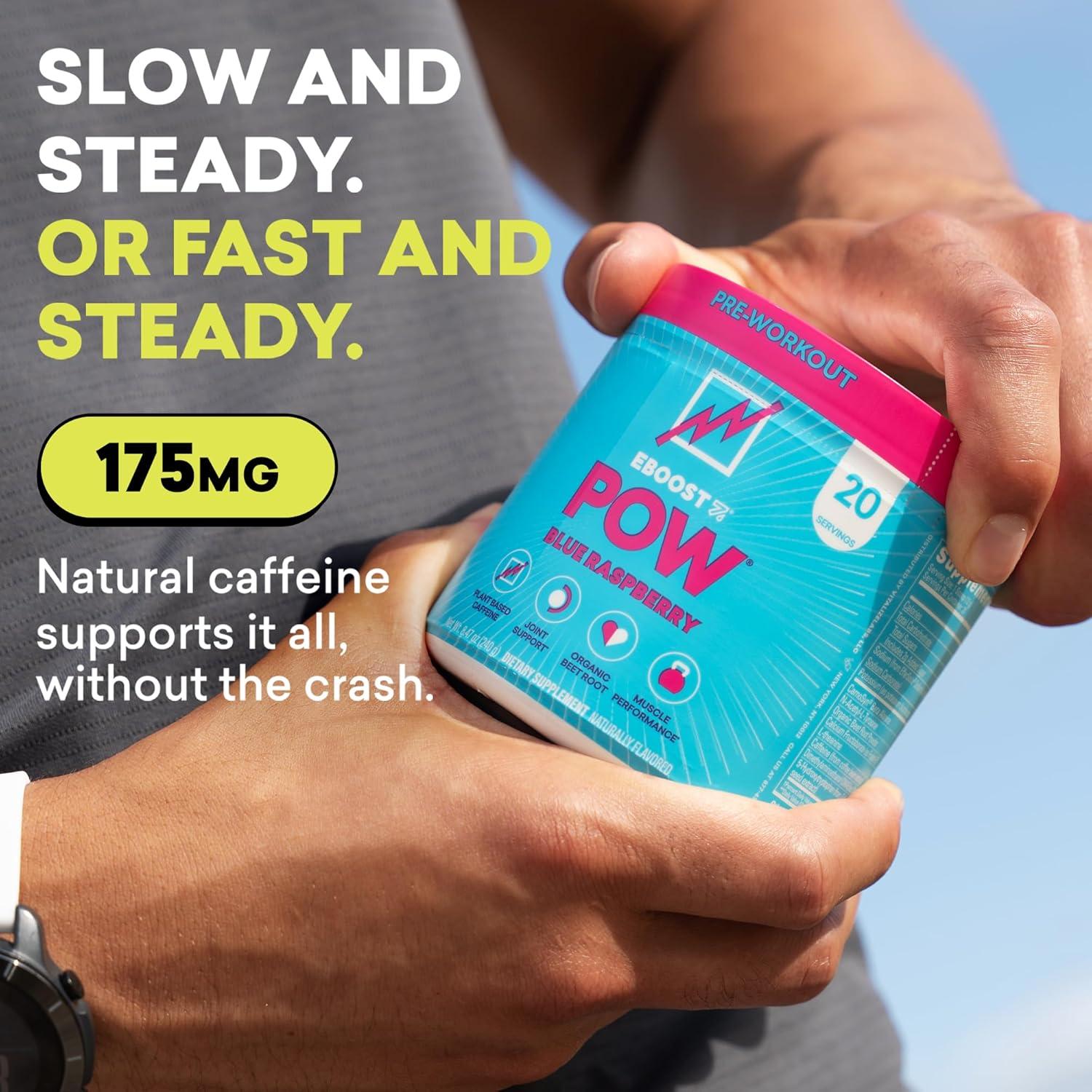 EBOOST POW Suplemento Pre Entrenamiento Frambuesa Azul 20 Porciones