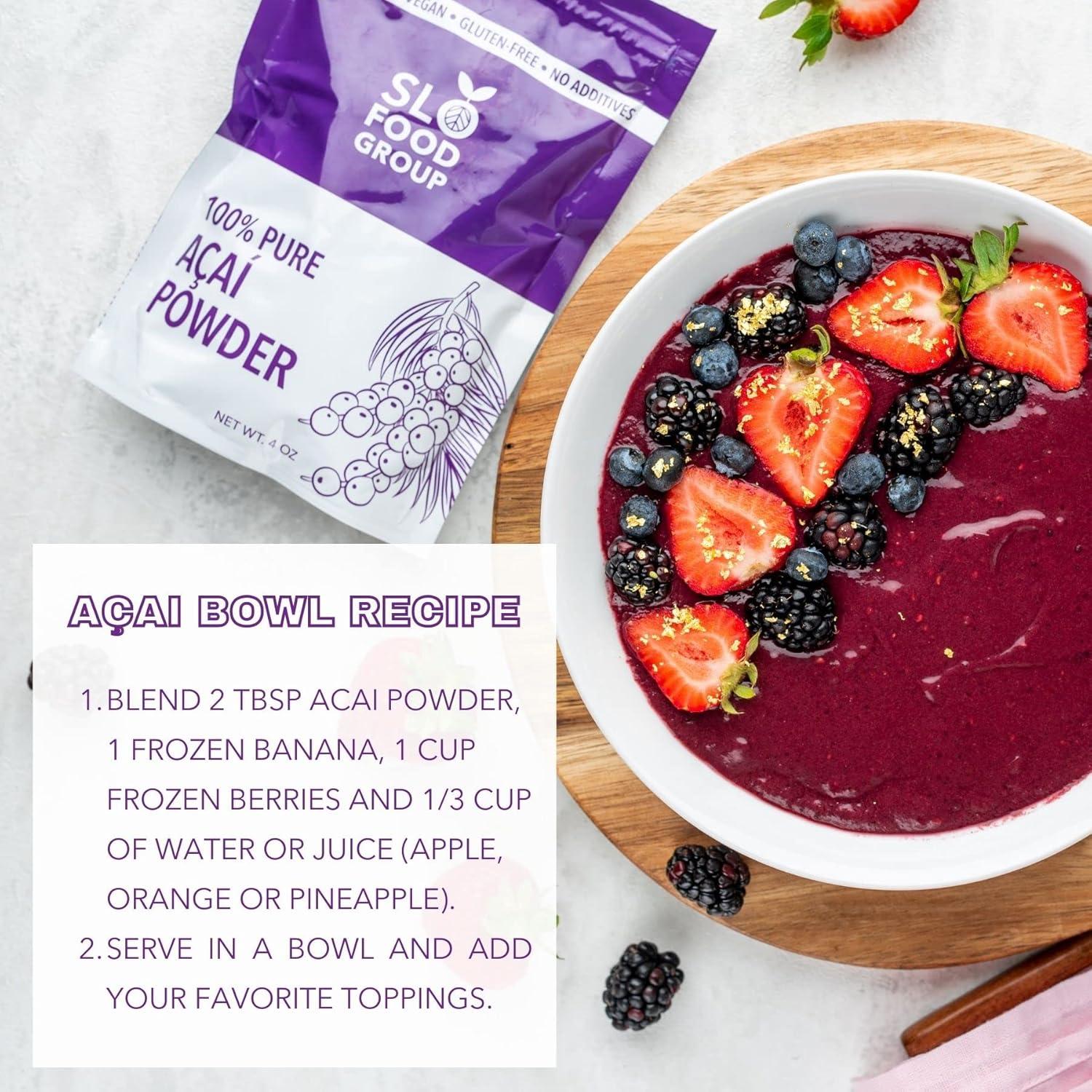 Polvo de Açaí Liofilizado Slofoodgroup 85 g - Superalimento Puro
