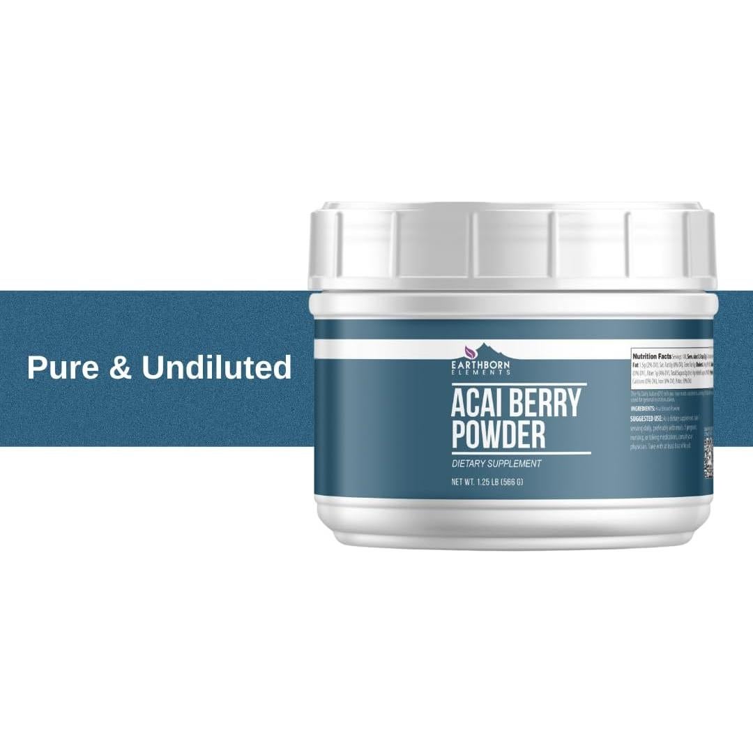 Polvo de Baya de Acai Earthborn Elements 567g - Superalimento