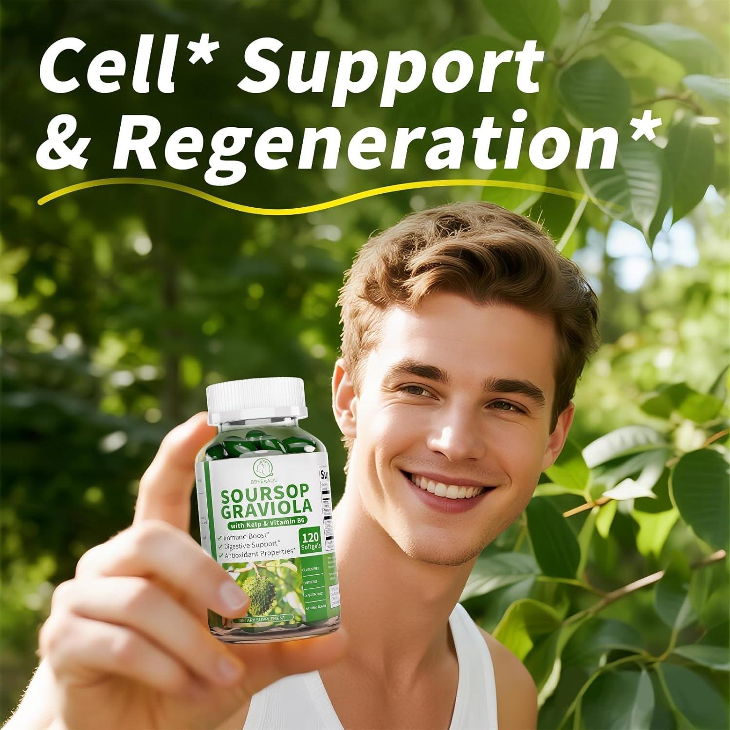 Cápsulas de Graviola Soursop BBEEAAUU 120 Unidades Antioxidantes