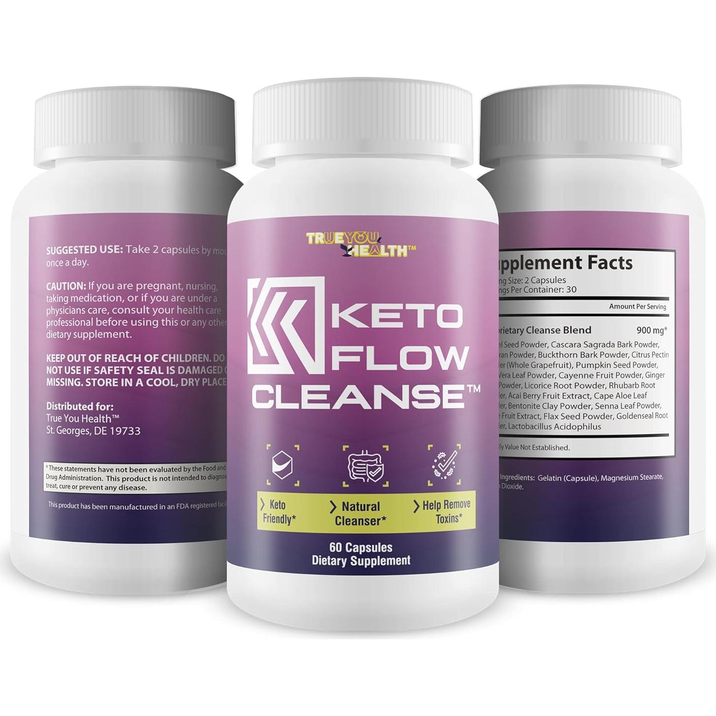 Keto Flow Cleanse - Suplemento Detox Natural 60 Cápsulas