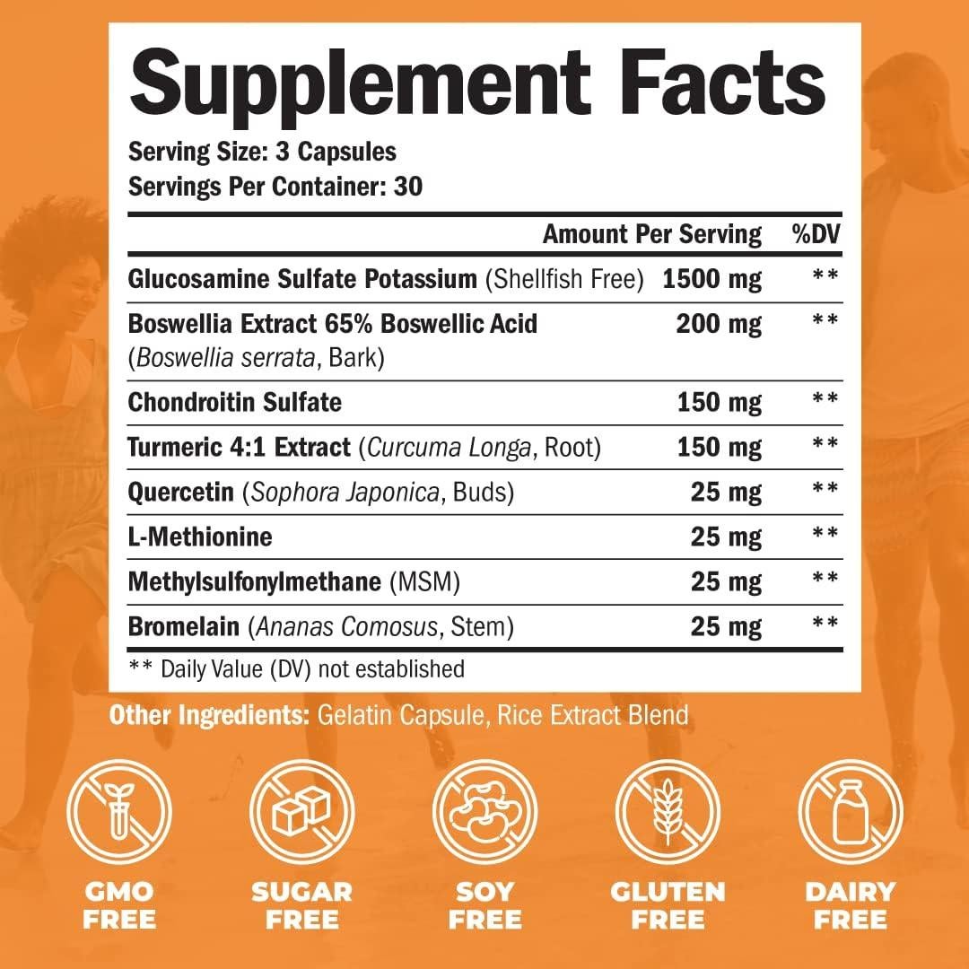 Suplemento Glucosamina Condroitina Cúrcuma MSM + Multivitamínico Hombres 2 Botellas