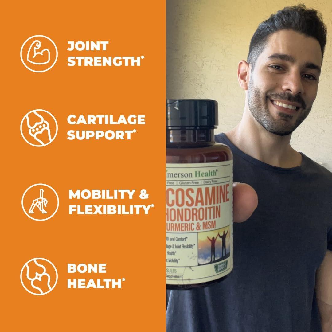 Suplemento Glucosamina Condroitina Cúrcuma MSM + Multivitamínico Hombres 2 Botellas