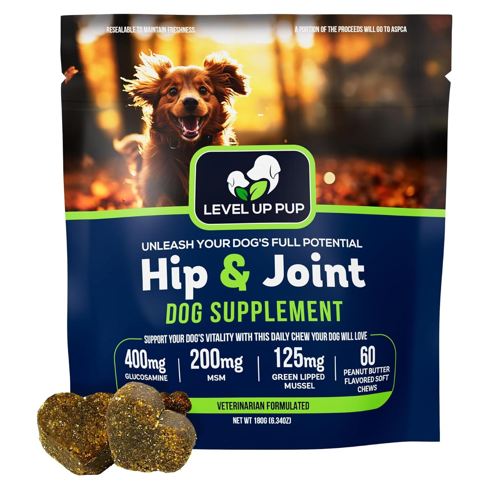 Suplemento Articular LVL Up Pup para Perros Mayores - Glucosamina y Condroitina