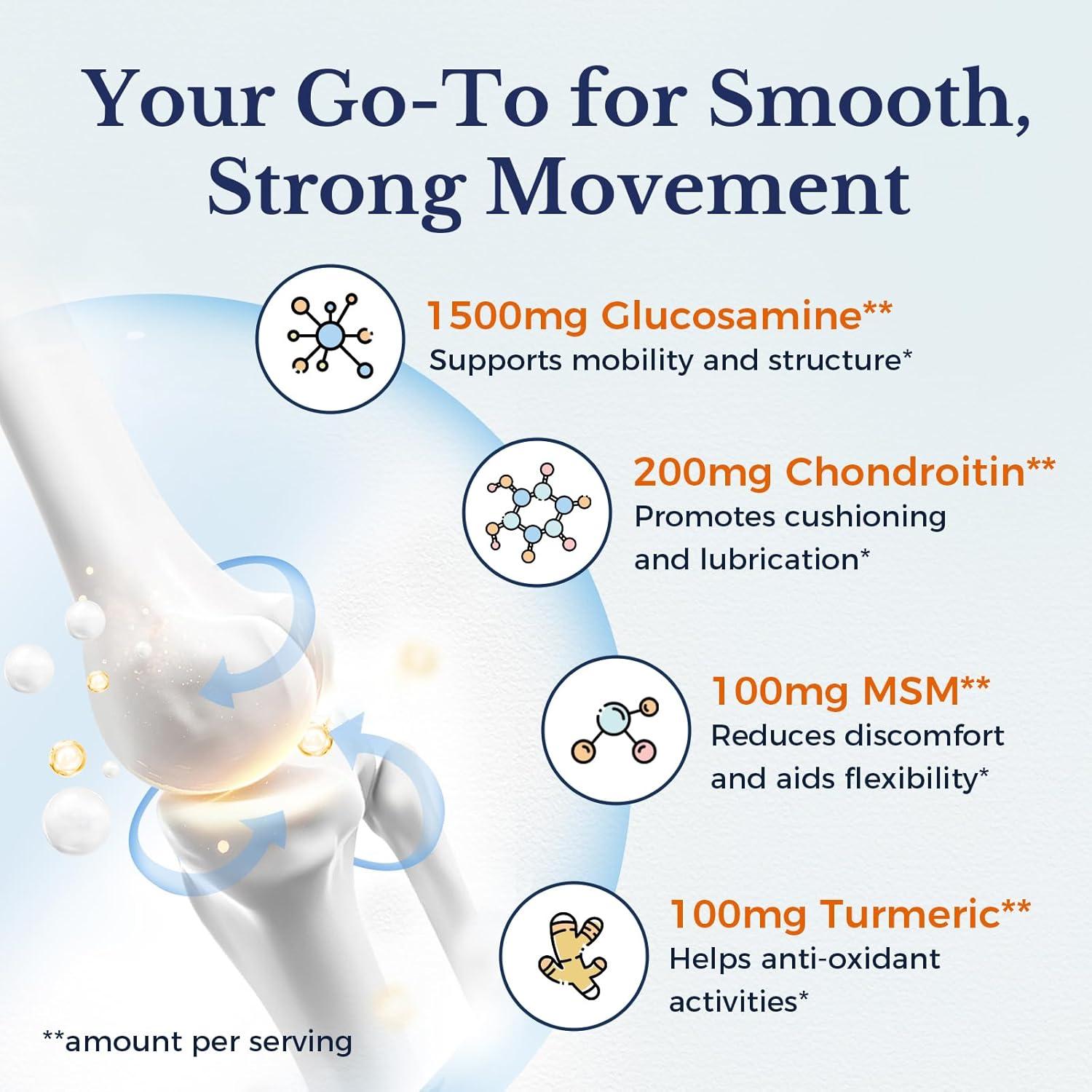 Vitalitown Glucosamina Condroitina MSM 240 Tabletas Sin Mariscos