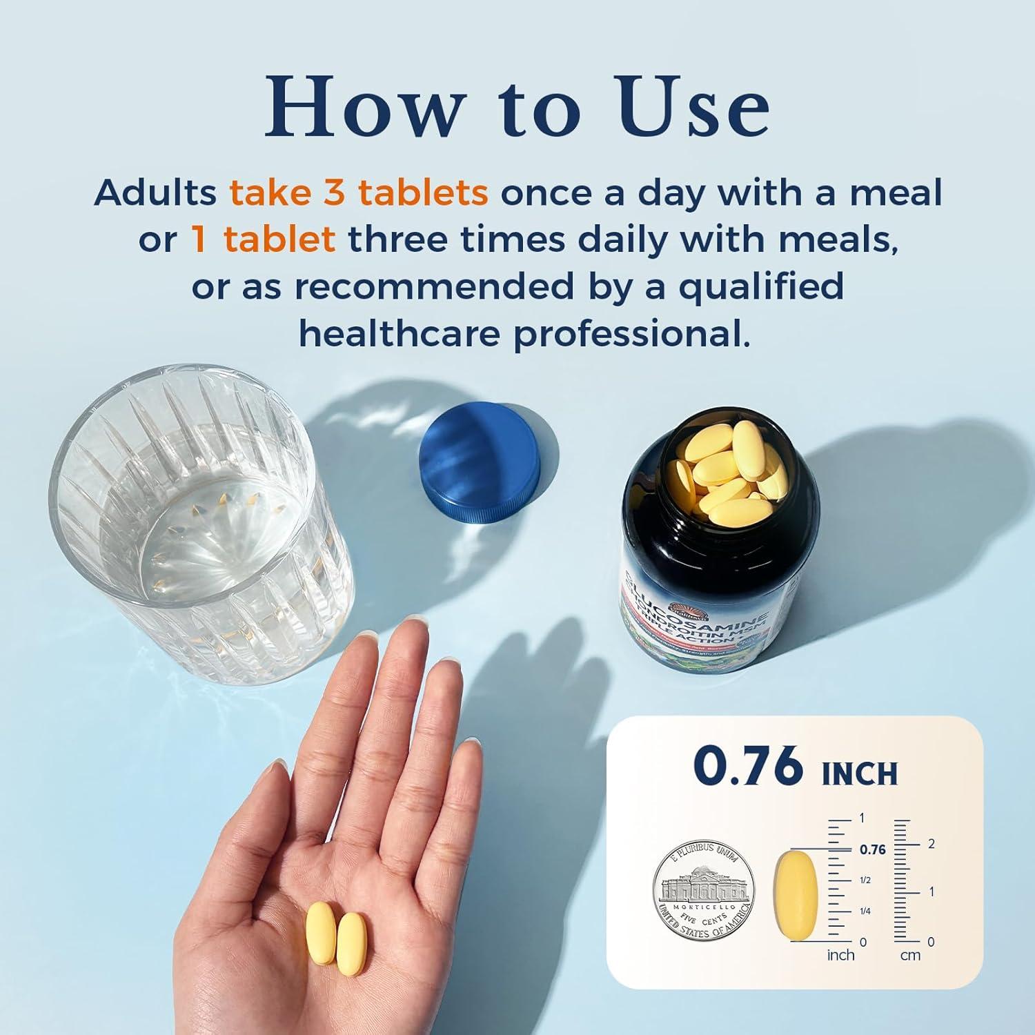 Vitalitown Glucosamina Condroitina MSM 240 Tabletas Sin Mariscos