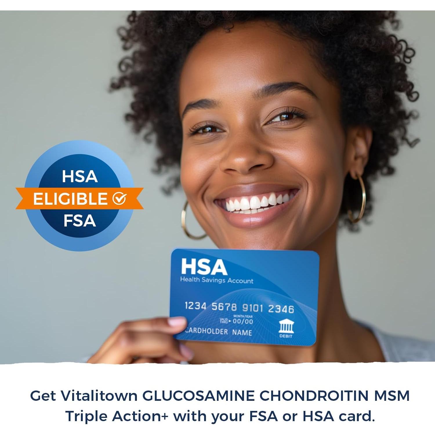 Vitalitown Glucosamina Condroitina MSM 240 Tabletas Sin Mariscos