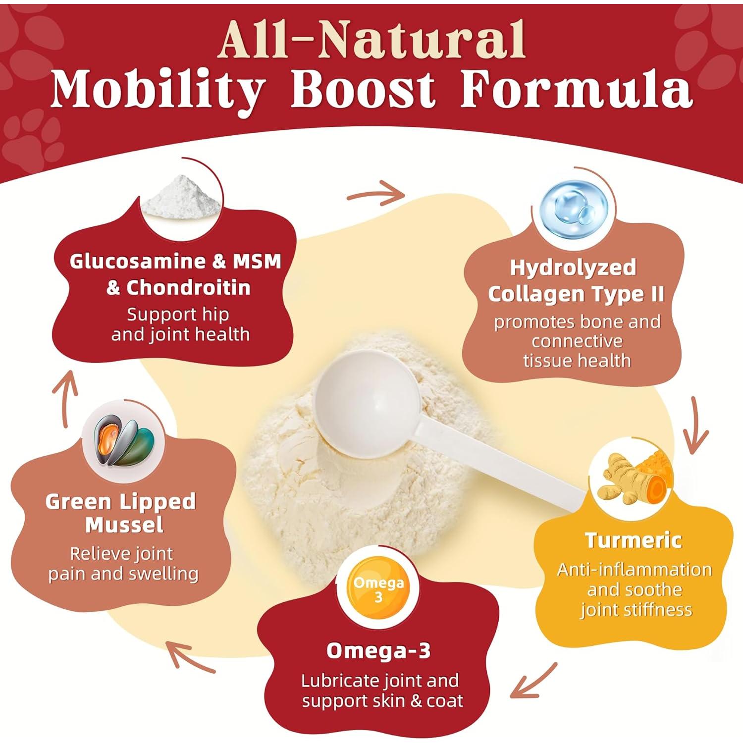 Suplemento Articular para Perros ZEBORA 270g - Glucosamina y Omega-3