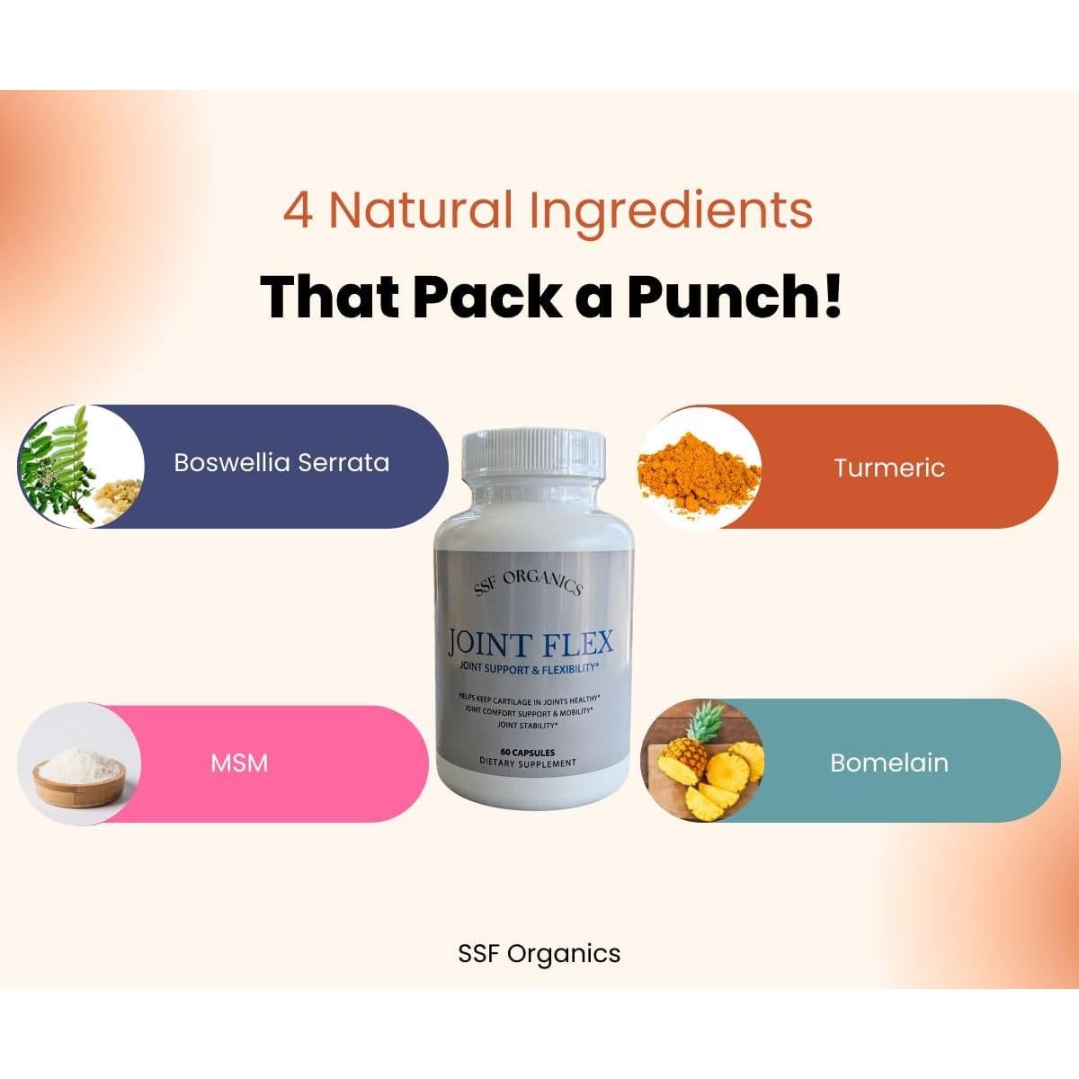 Cápsulas Joint Flex SSF Organics - Suplemento Articular 60ct