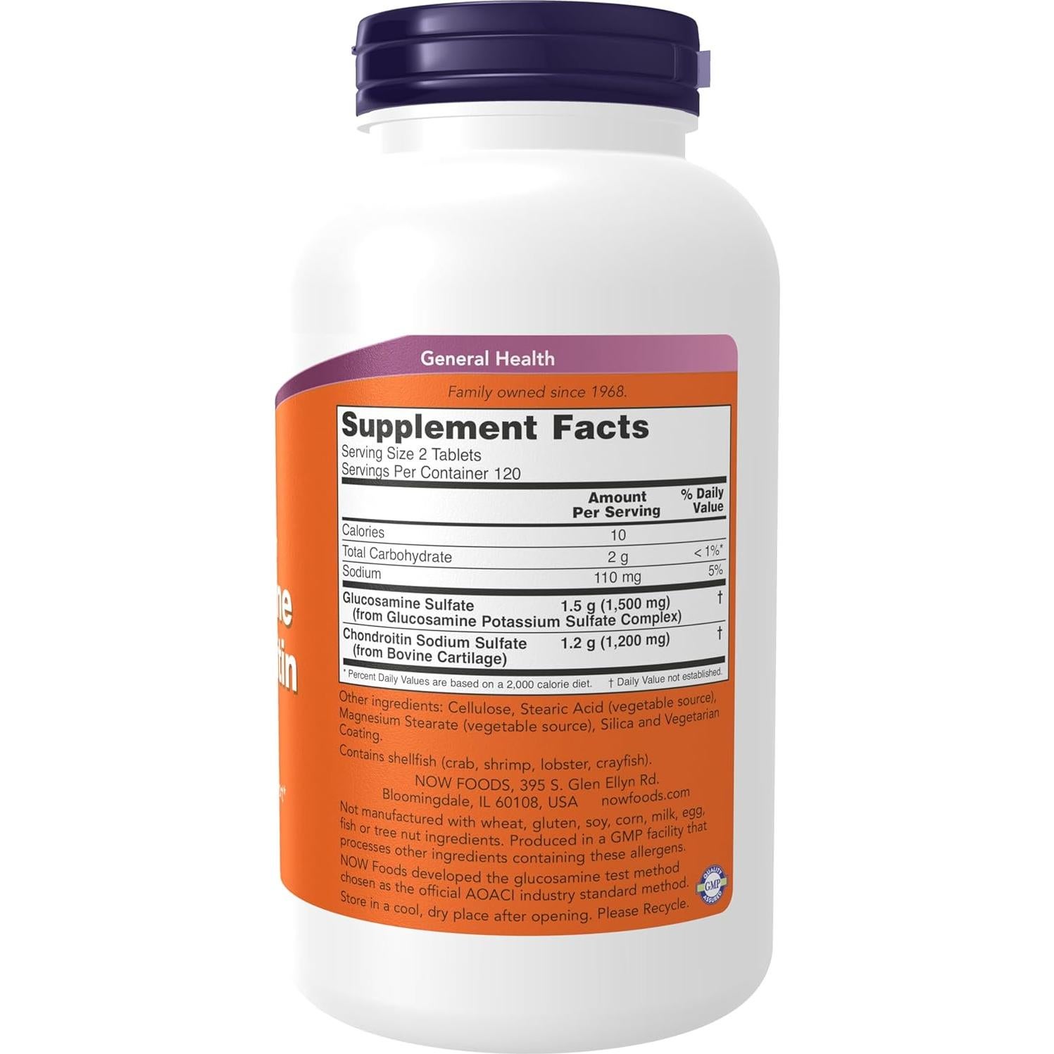 NOW Foods Glucosamina y Condroitina Extra Fuerte 240 Tabletas