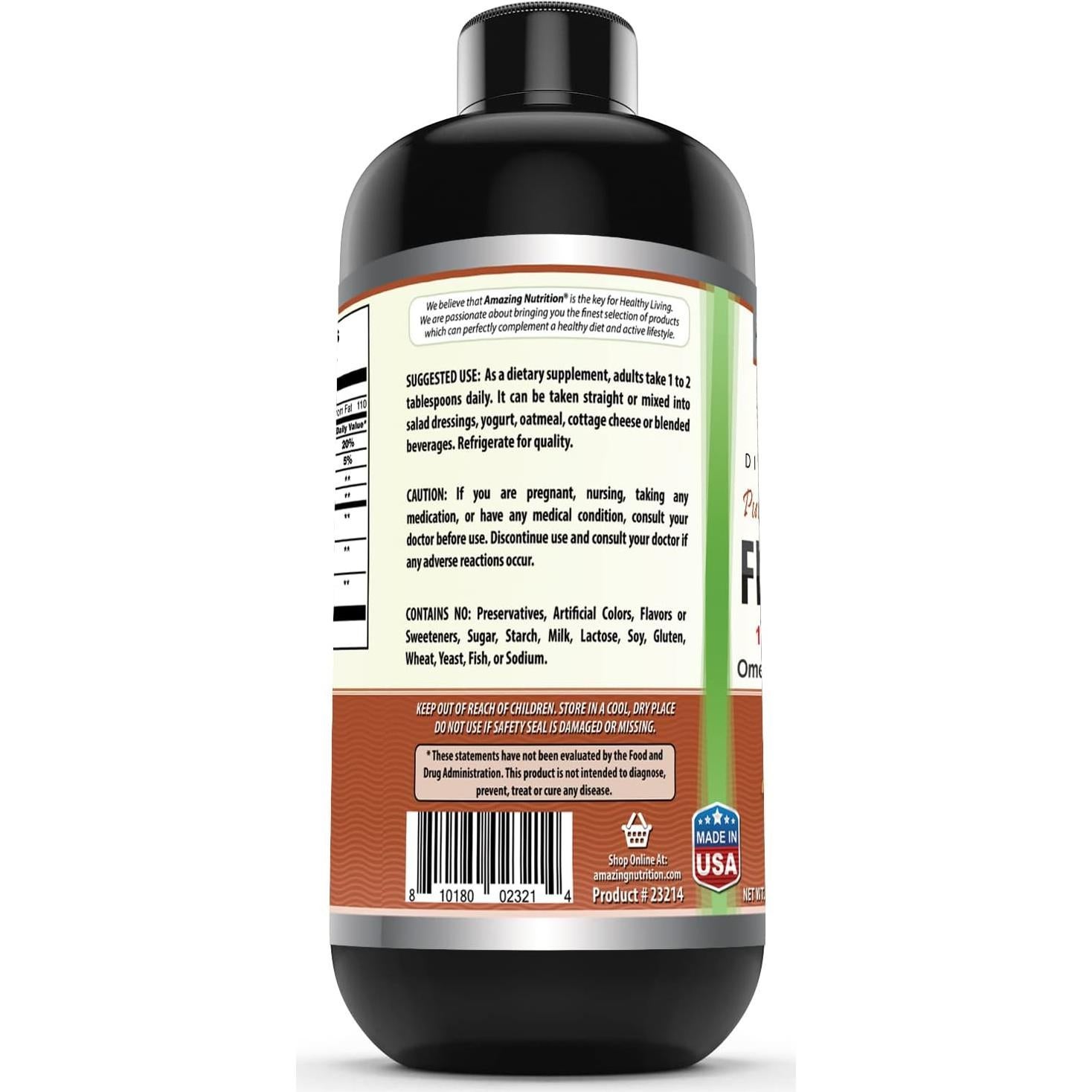 Suplemento Aceite de Semilla de Lino Amazing Omega 473 ml - Omega 3