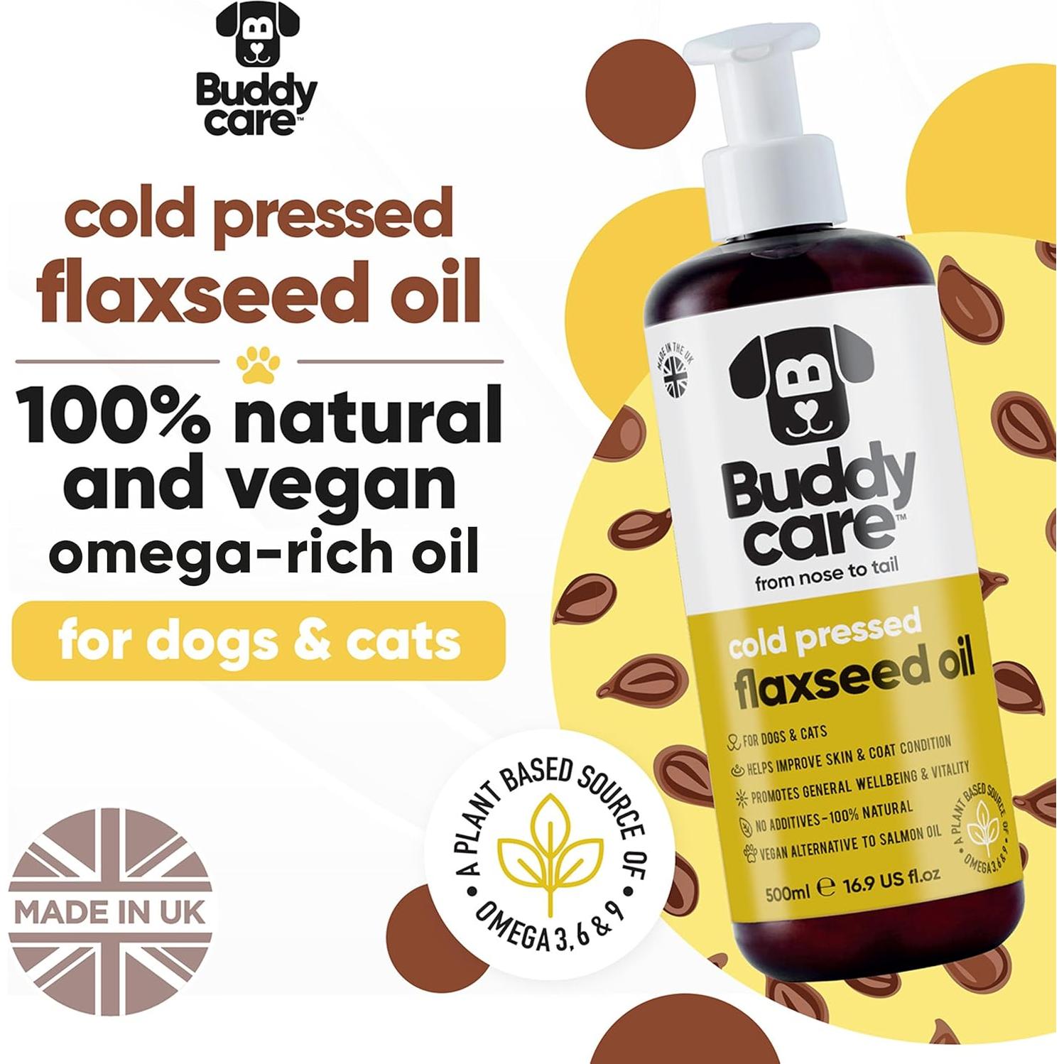 Aceite de Semilla de Lino Buddycare 500 ml - Suplemento para Perros
