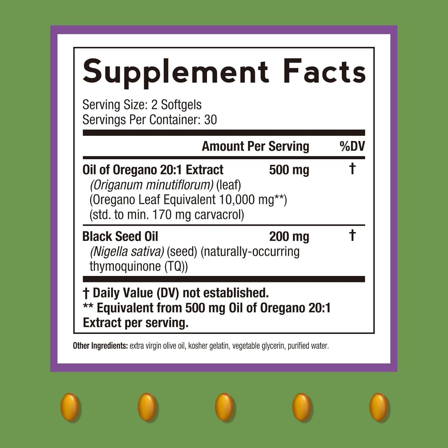 Aceite de Orégano Recetas del Doctor 10000 MG 60 Softgels