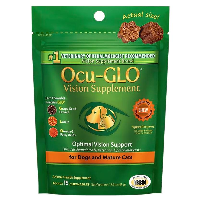 Suplemento Ocular Ocu-GLO para Gatos y Perros Mayores 15 Masticables