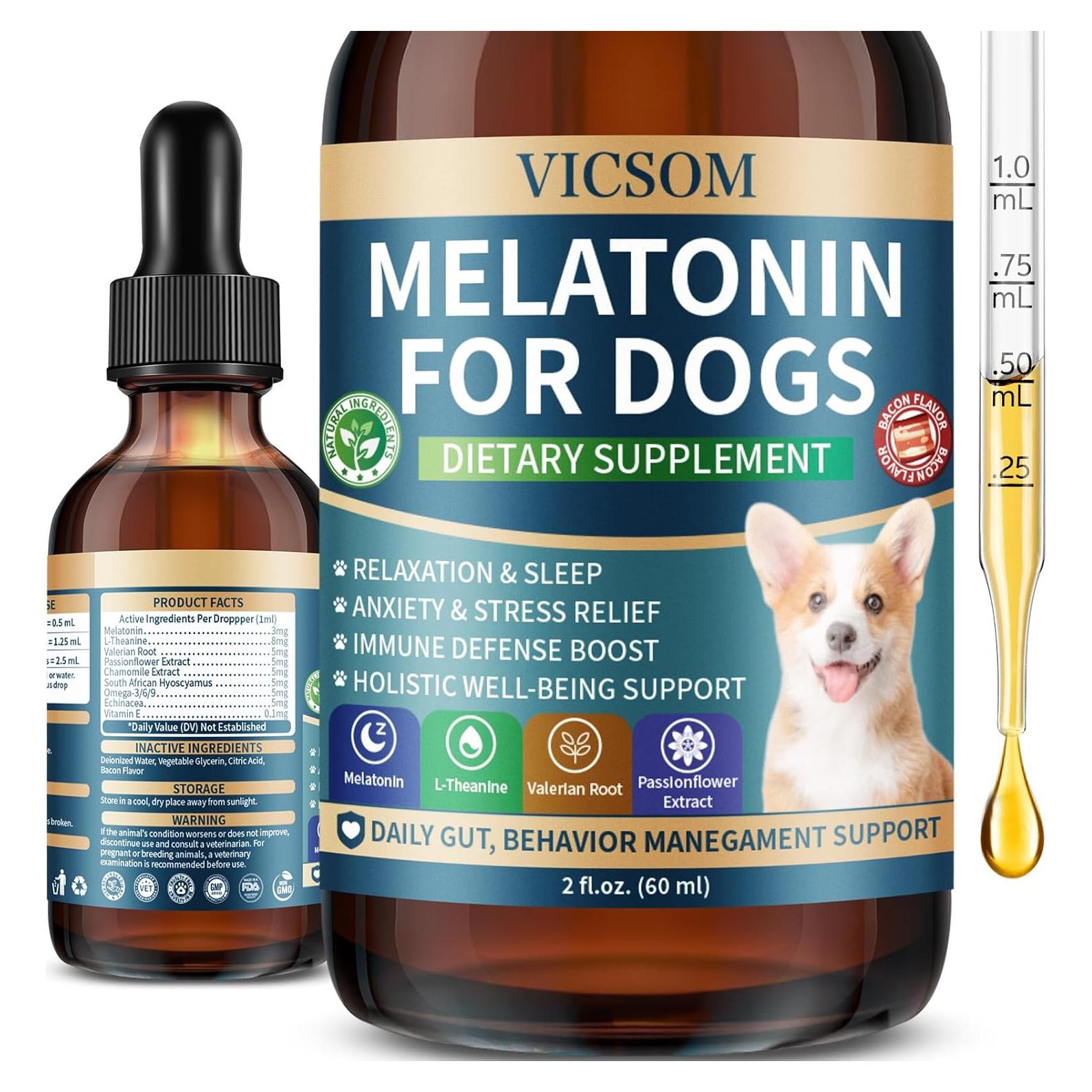 Melatonina Líquida para Perros VICSOM 60ml - Sueño y Calma