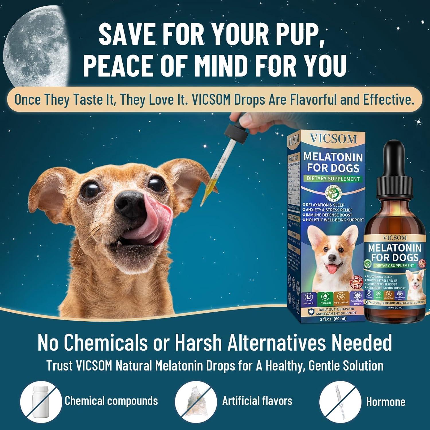 Melatonina Líquida para Perros VICSOM 60ml - Sueño y Calma