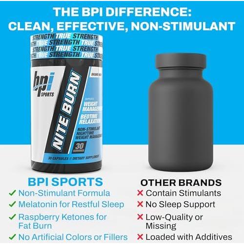 BPI Sports Nite Burn 30 Cápsulas - Quemador de Grasa Nocturno