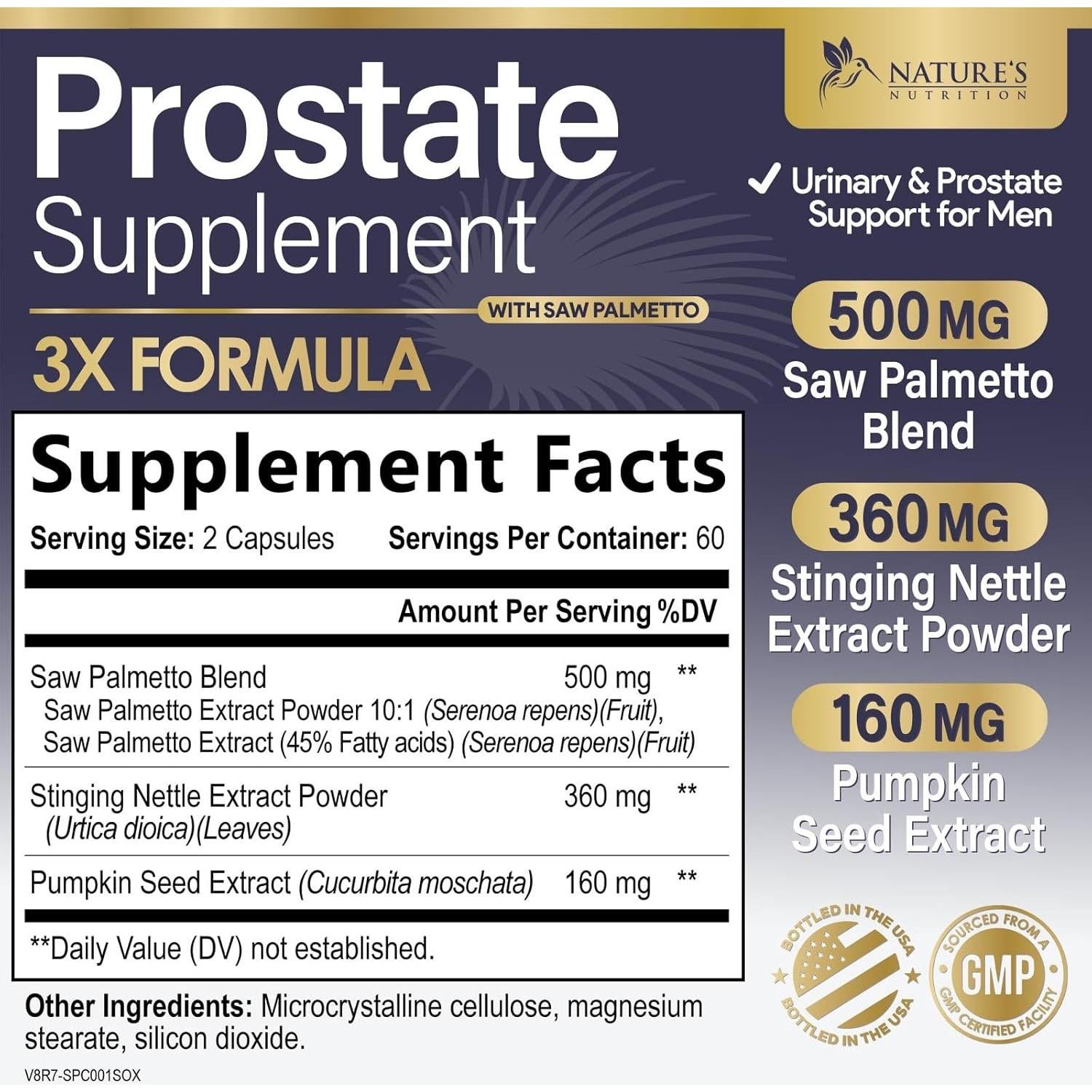 Suplemento Prostático Nature's Nutrition 120 Cápsulas 3X