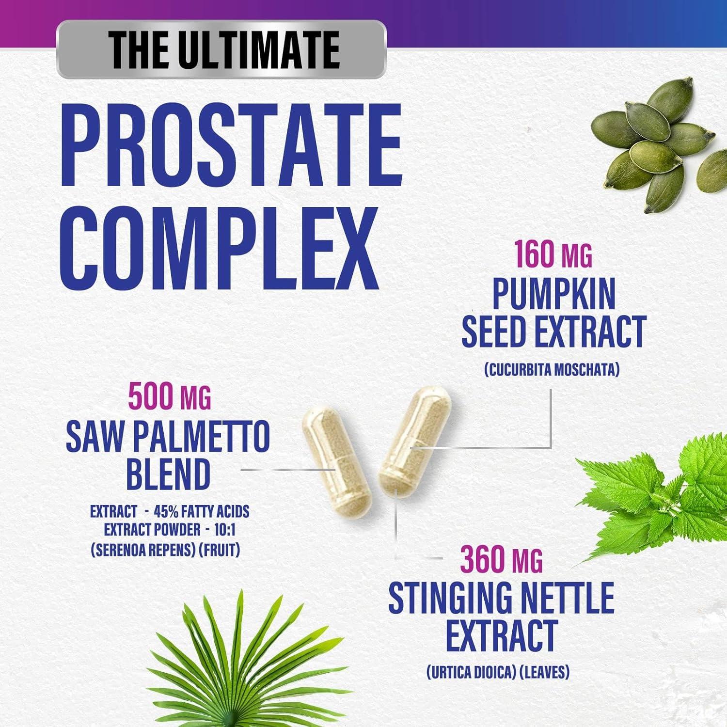 Suplemento Prostático Nature's Peak 120 Cápsulas 3X Salud Urinaria