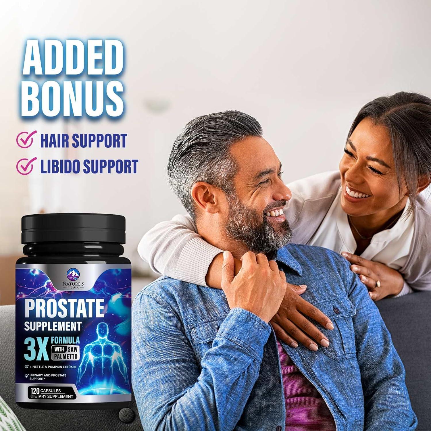 Suplemento Prostático Nature's Peak 120 Cápsulas 3X Salud Urinaria