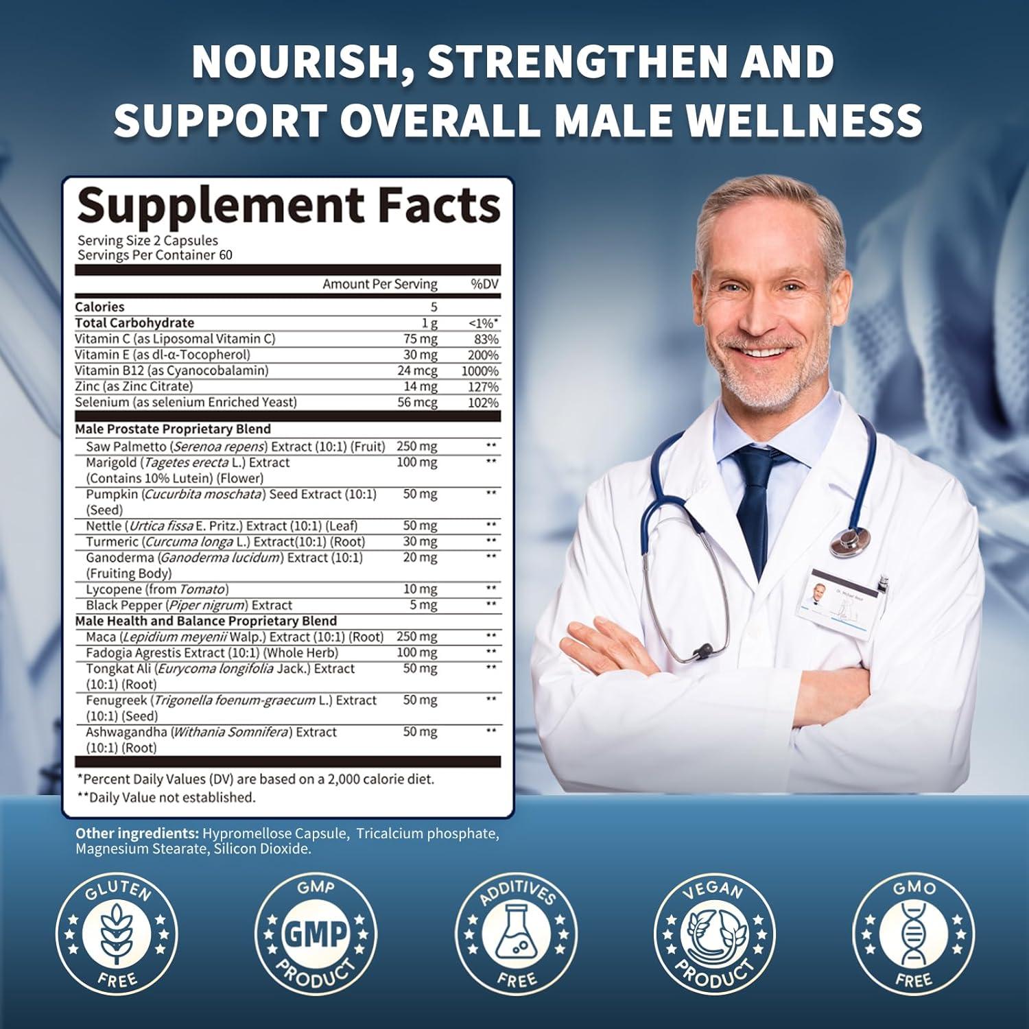 Suplemento Prostático Lukaree 60 Cápsulas 18 en 1 DHT