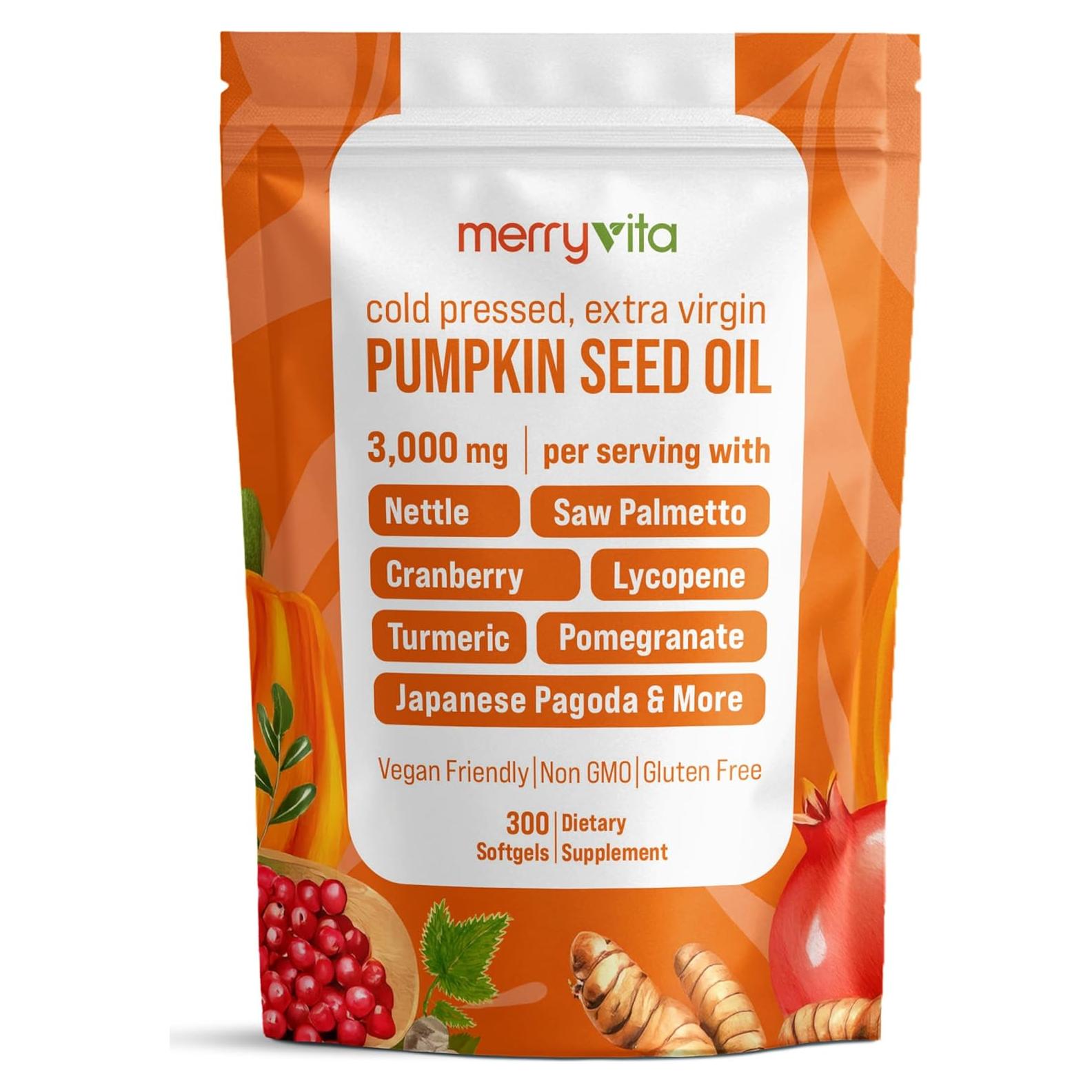 Aceite de Semilla de Calabaza Merry Vita 3000mg 300 Cápsulas