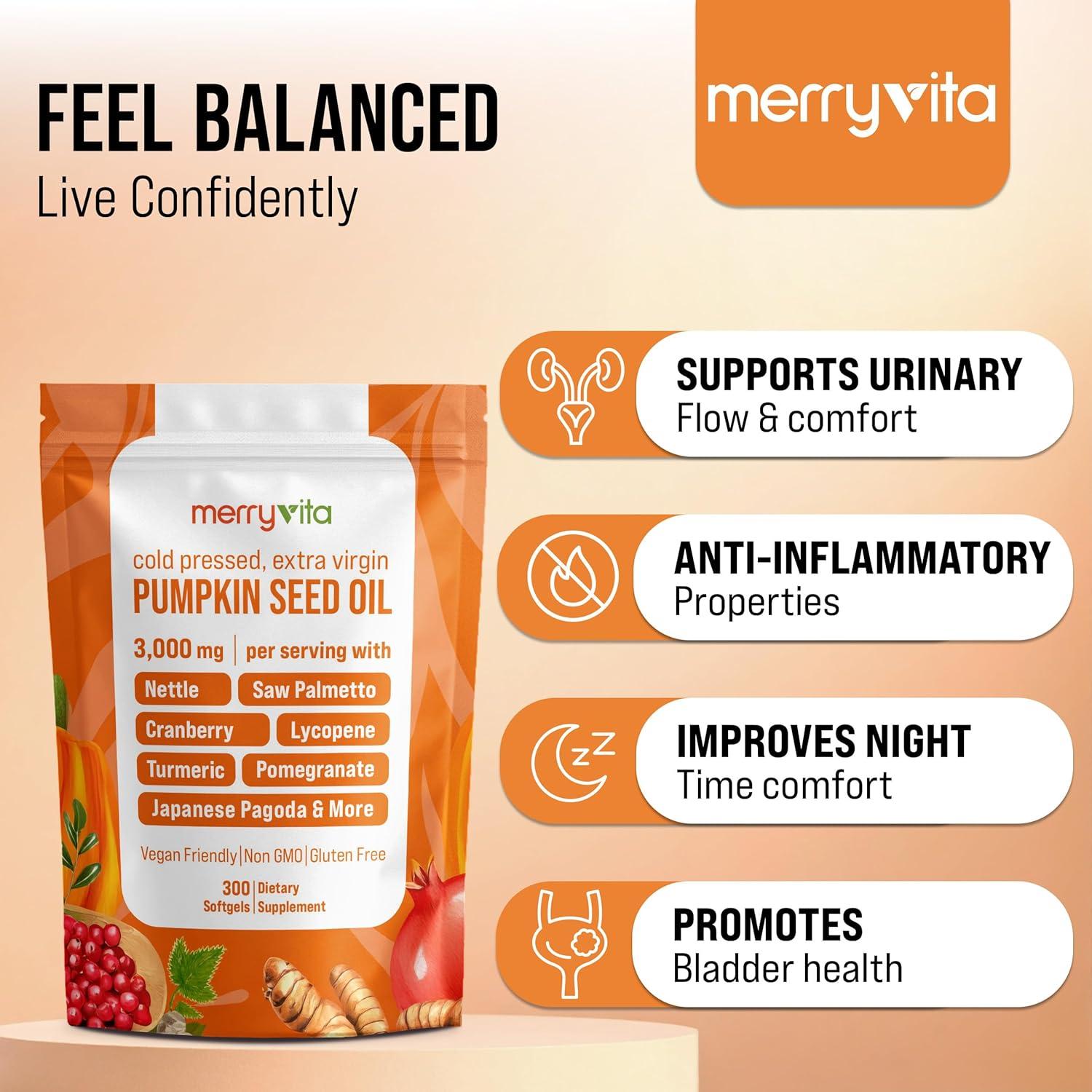 Aceite de Semilla de Calabaza Merry Vita 3000mg 300 Cápsulas