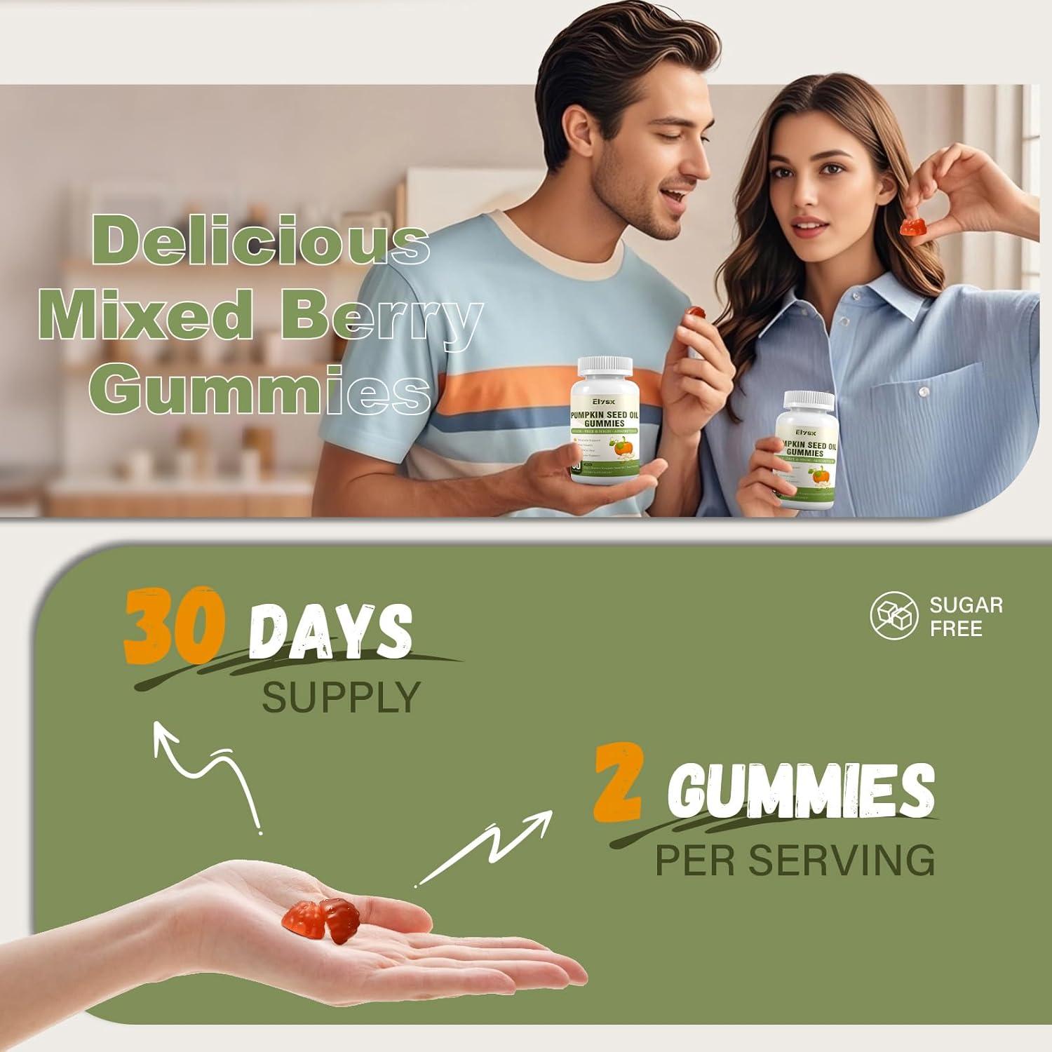 Gomitas de Aceite de Semilla de Calabaza Elysx 60 Ct Veganas