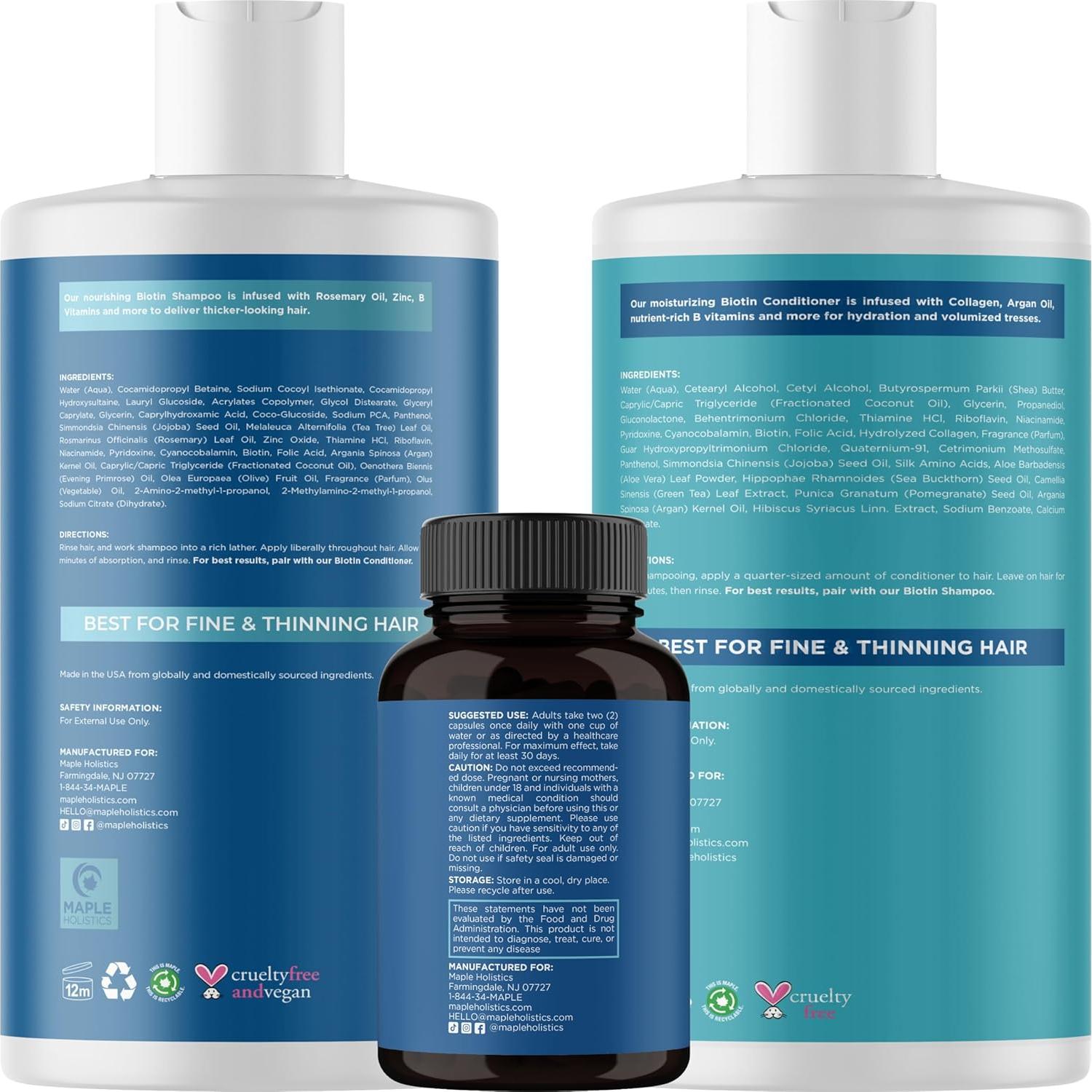 Conjunto de Tratamiento Capilar Maple Holistics 315 ml - Biotina