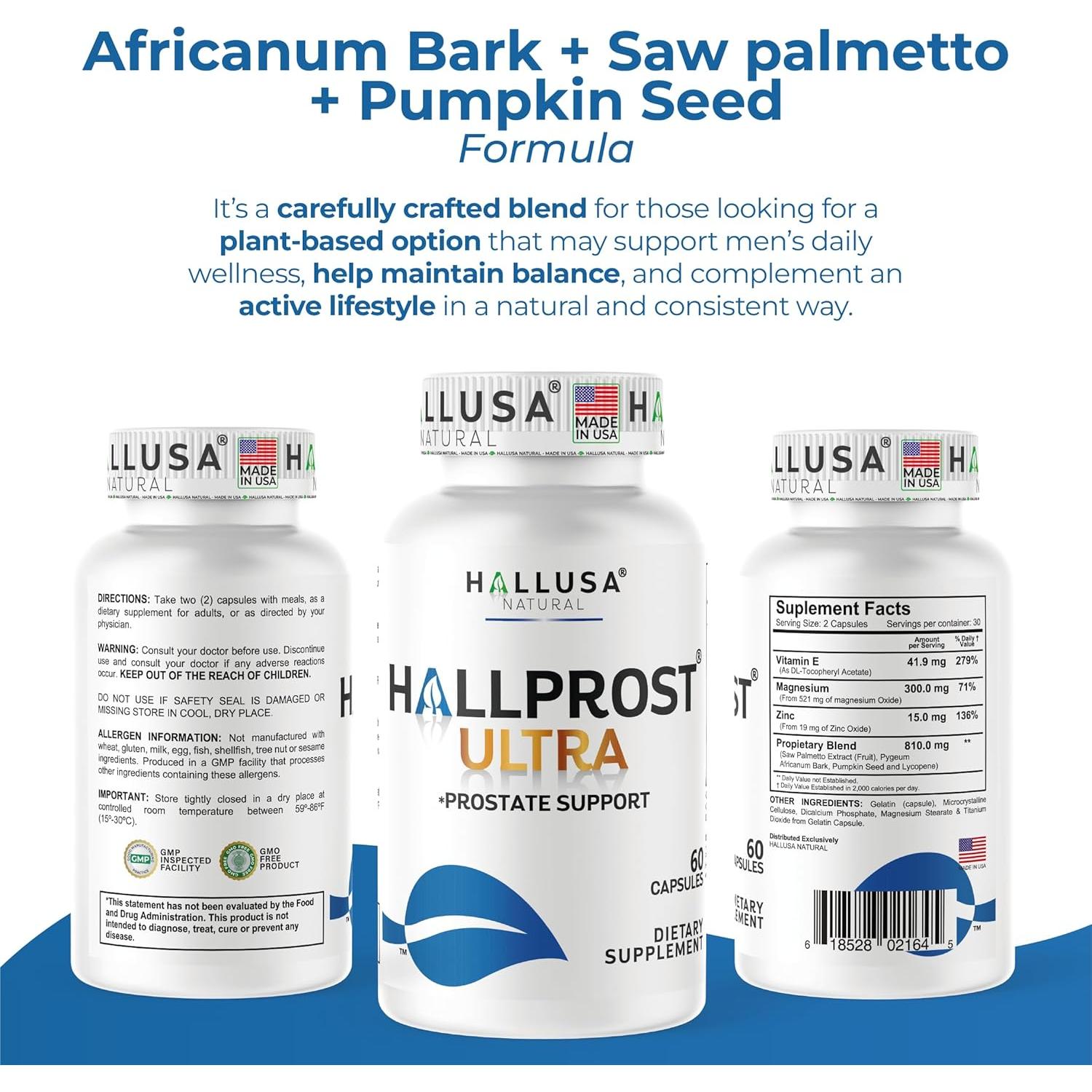 Suplemento Prostático Hallprost Ultra - 120 Cápsulas