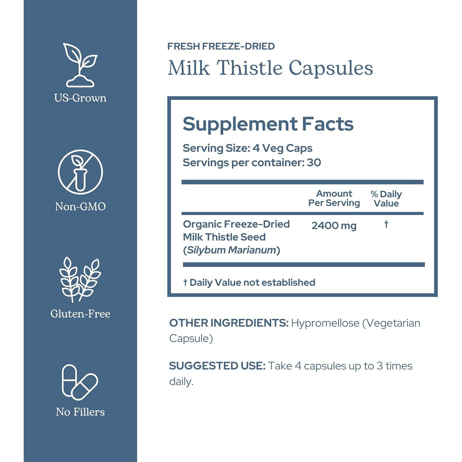 Cápsulas de Cardo Mariano Eclectic Herb 120 CT - 600 mg